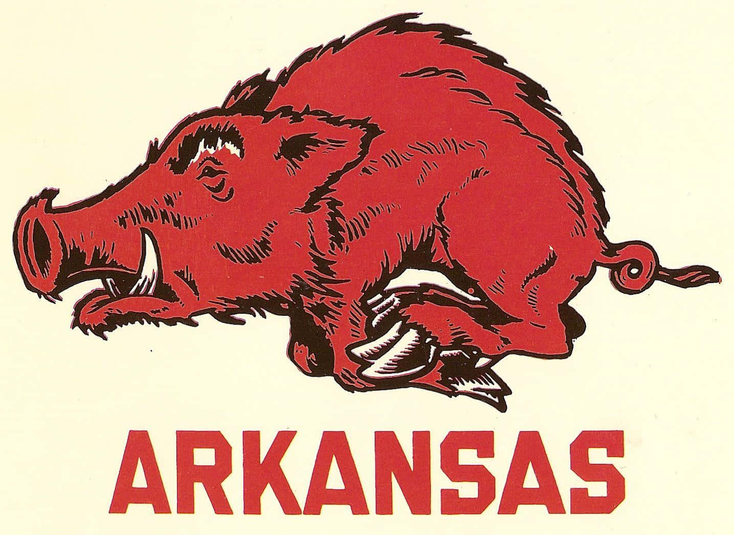 Arkansas Razorbacks, red, black outlines, HD Desktop Wallpaper