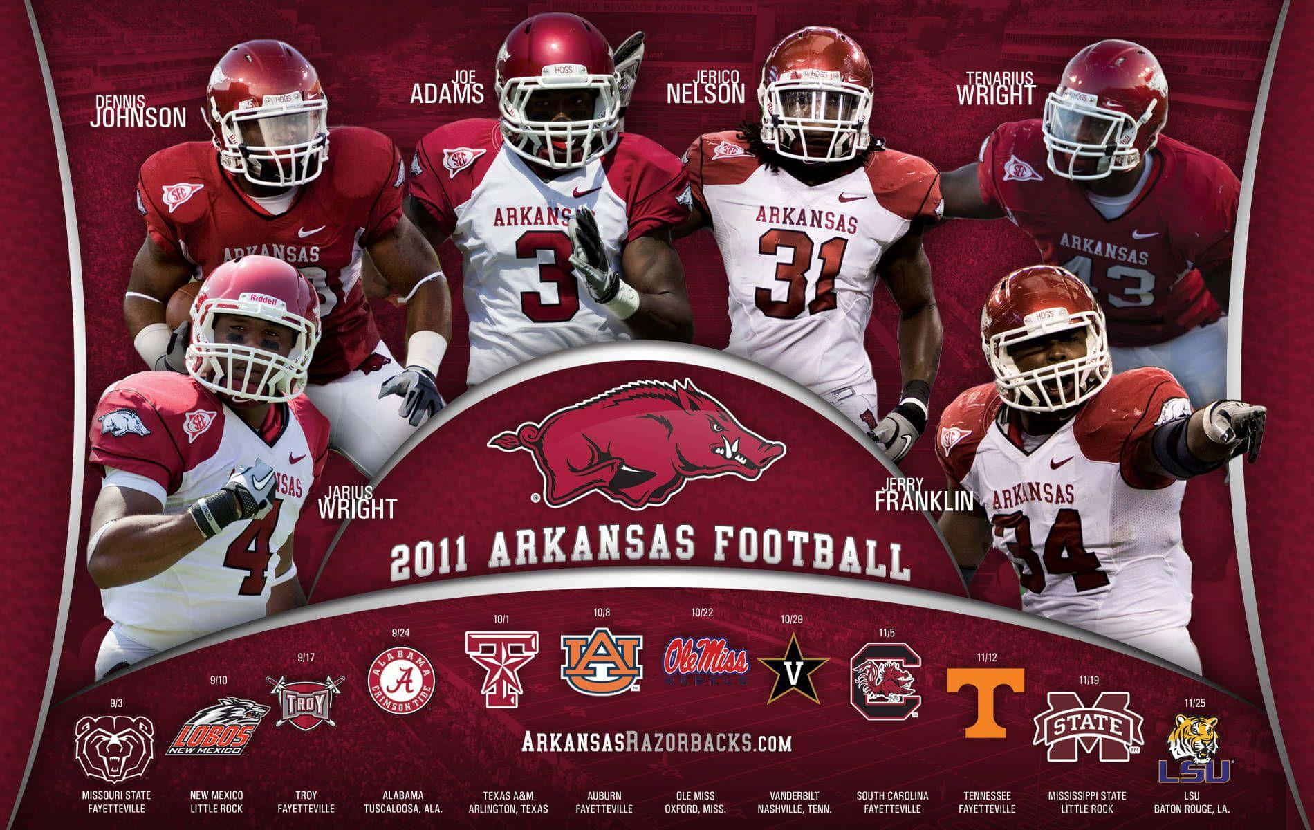 Arkansas Razorbacks, 2011, red and white uniforms, HD Desktop Wallpaper