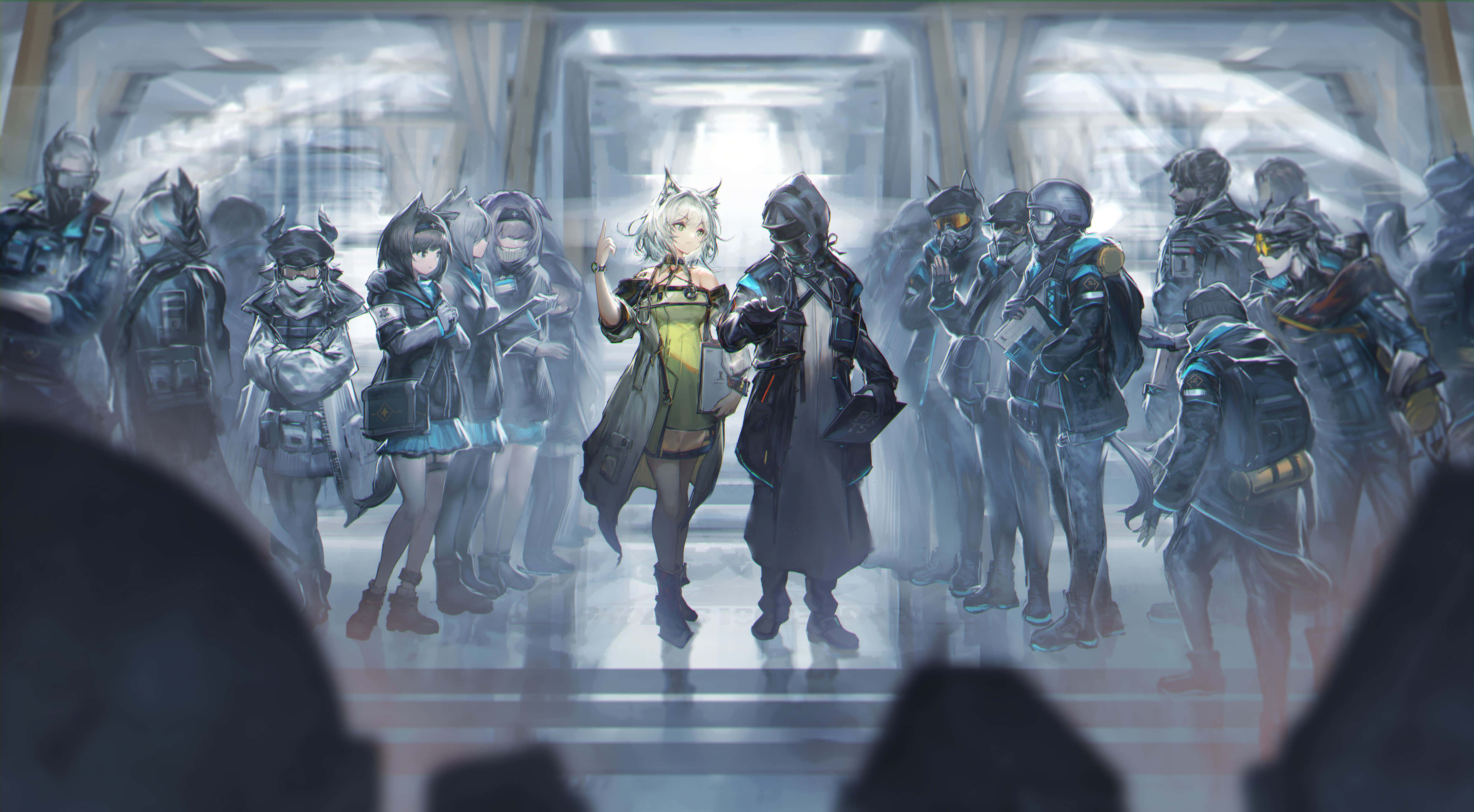 Arknights, anime characters, futuristic armor, 4K Desktop Wallpaper