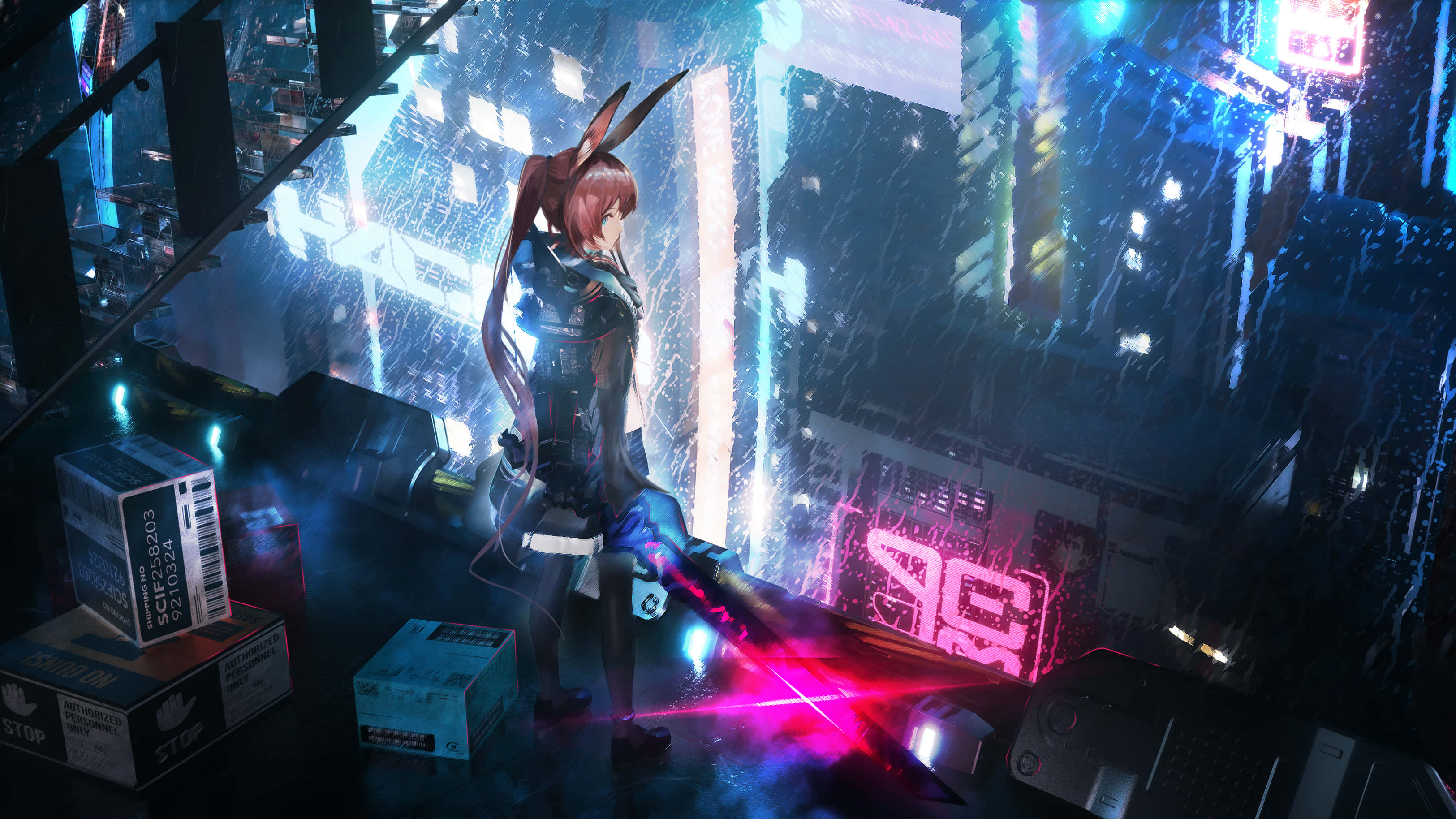 Arknights, 4K, red-haired anime girl, 2K Desktop Wallpaper
