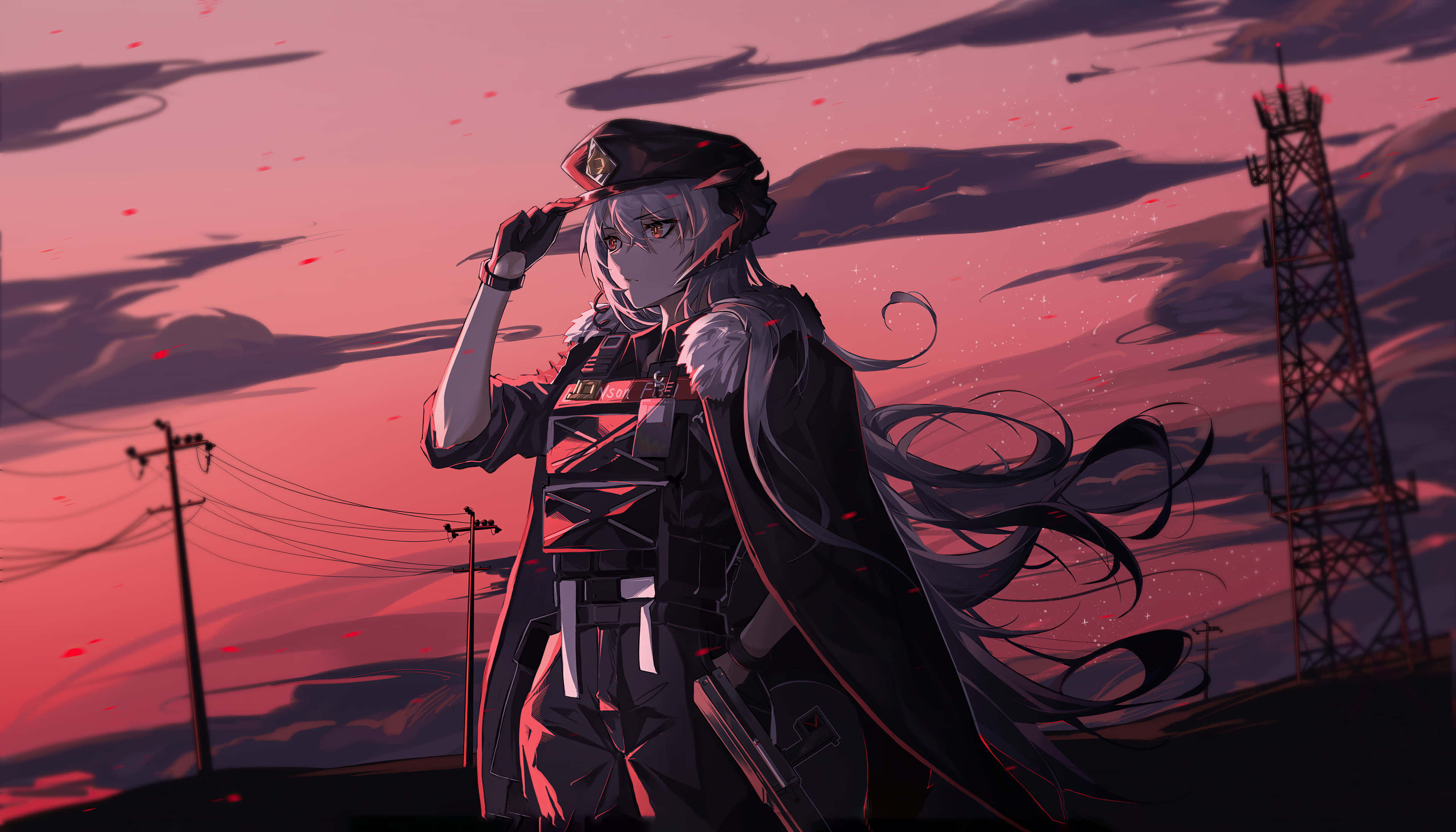 Arknights 4K, anime girl, dark uniform, 4K Desktop Wallpaper