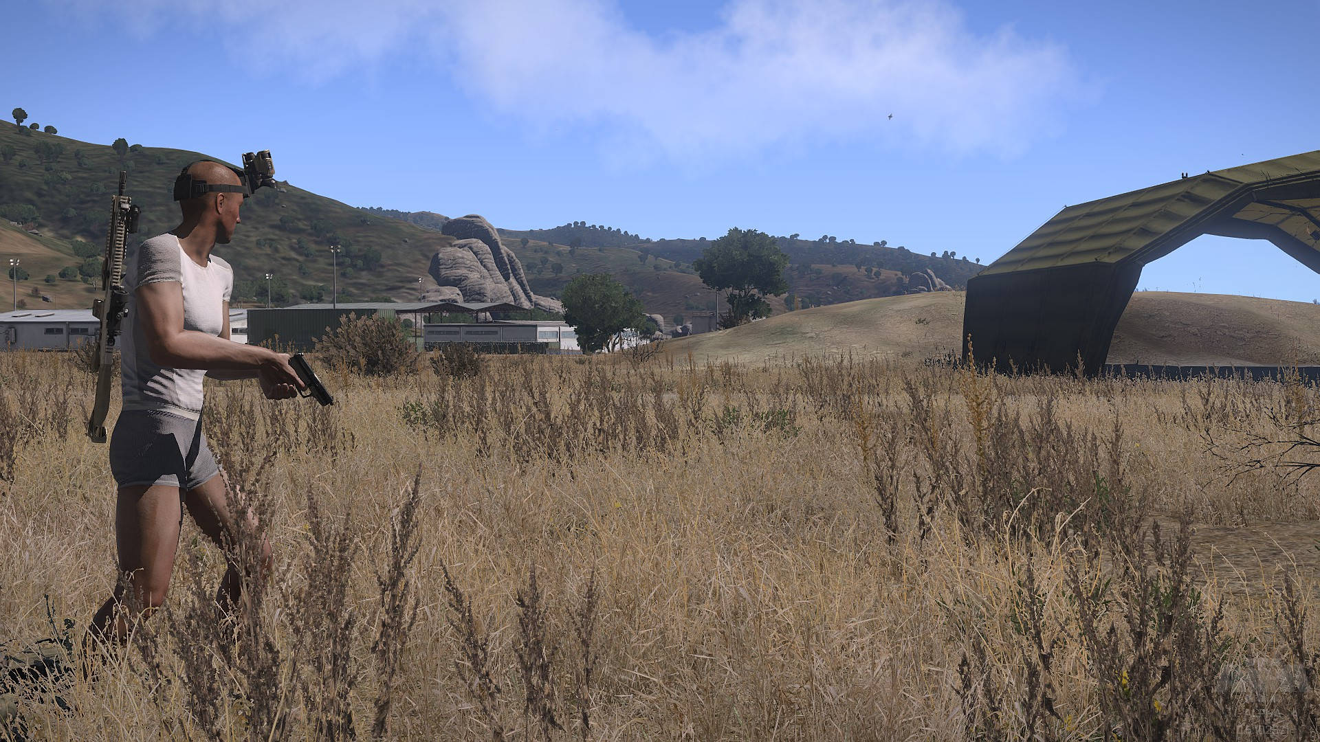 Arma 3, white shirt, shorts, Full HD Desktop Wallpaper