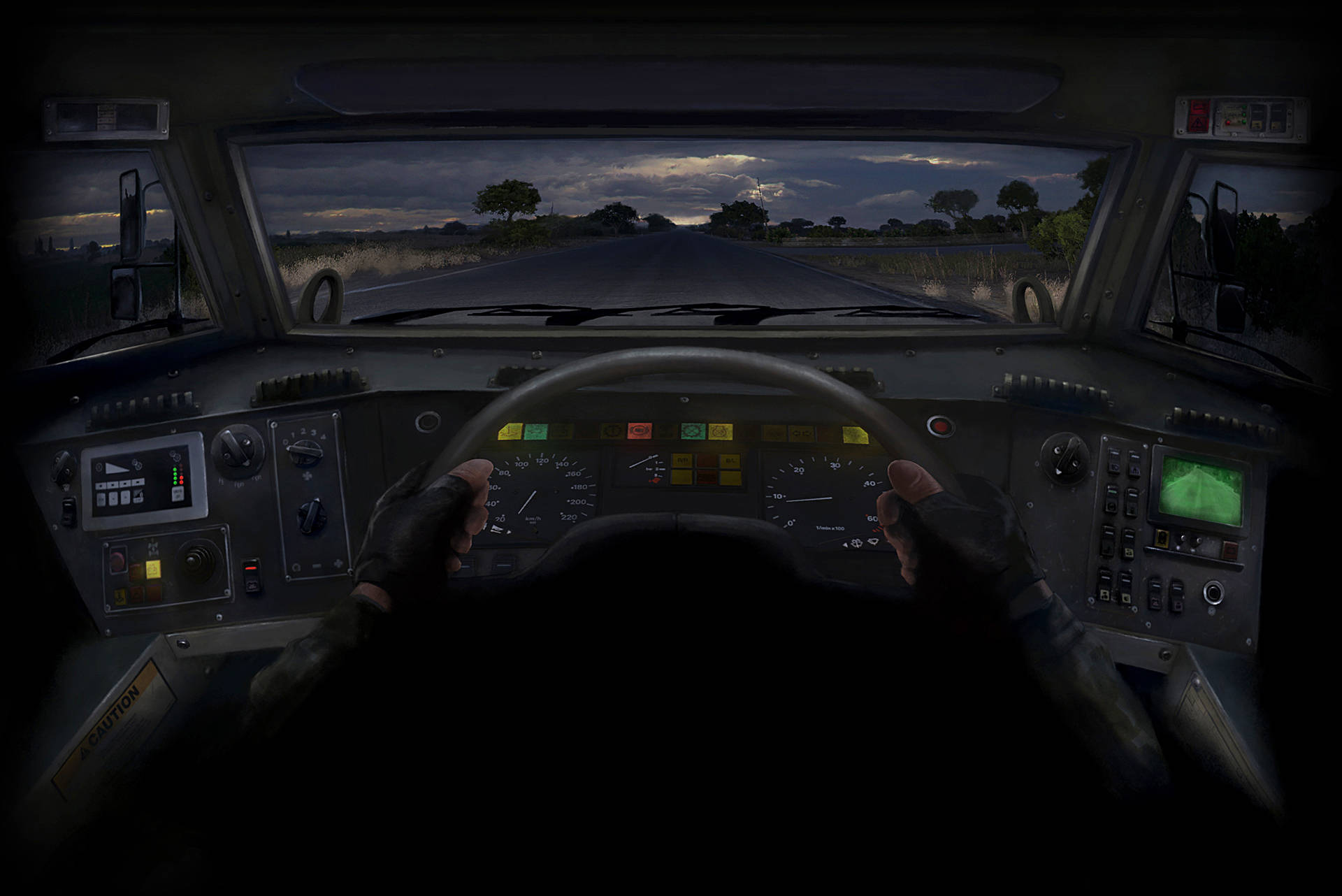 Arma 3, driving point of view, truck cab, Full HD Desktop Wallpaper