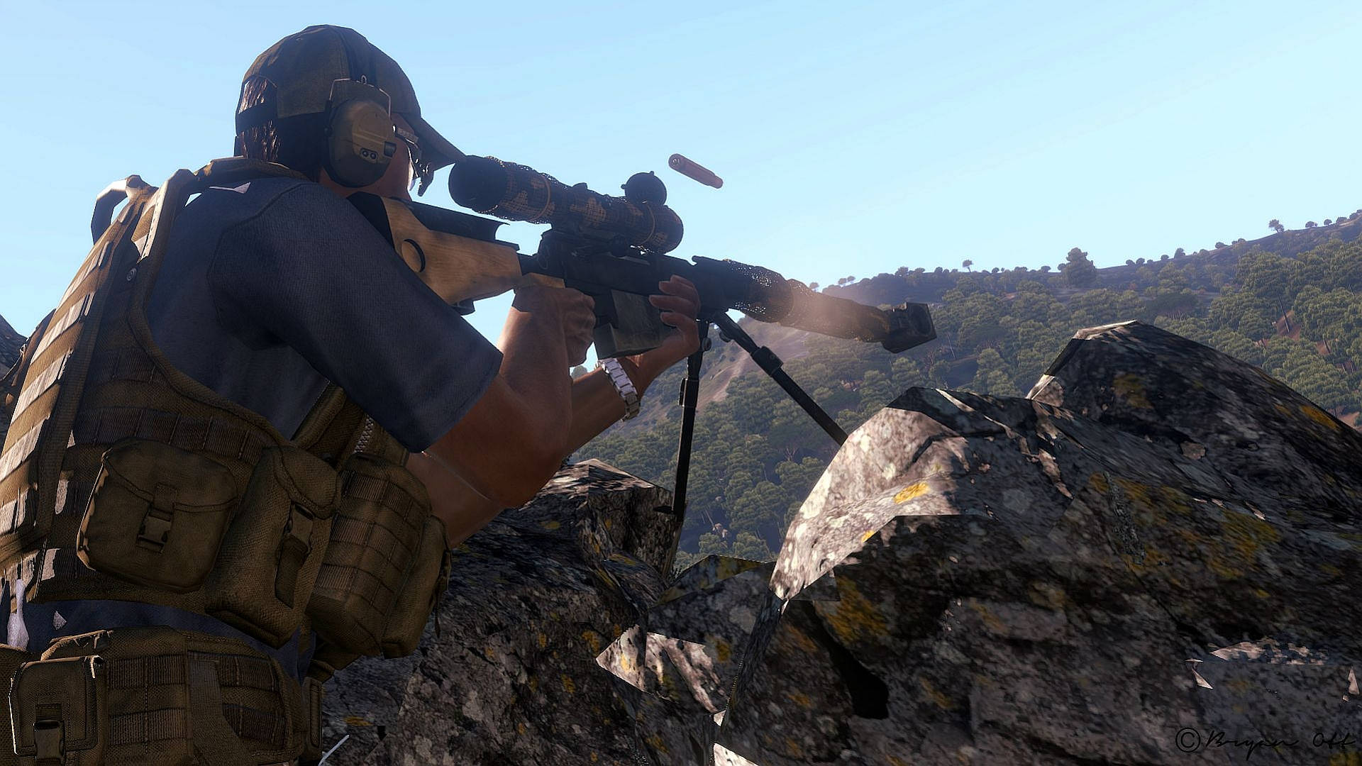Arma 3, sniper rifle, tactical gear, Full HD Desktop Wallpaper