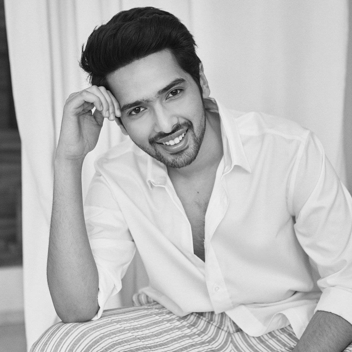Armaan Malik, white shirt, soft curtain backdrop, SD Desktop Wallpaper