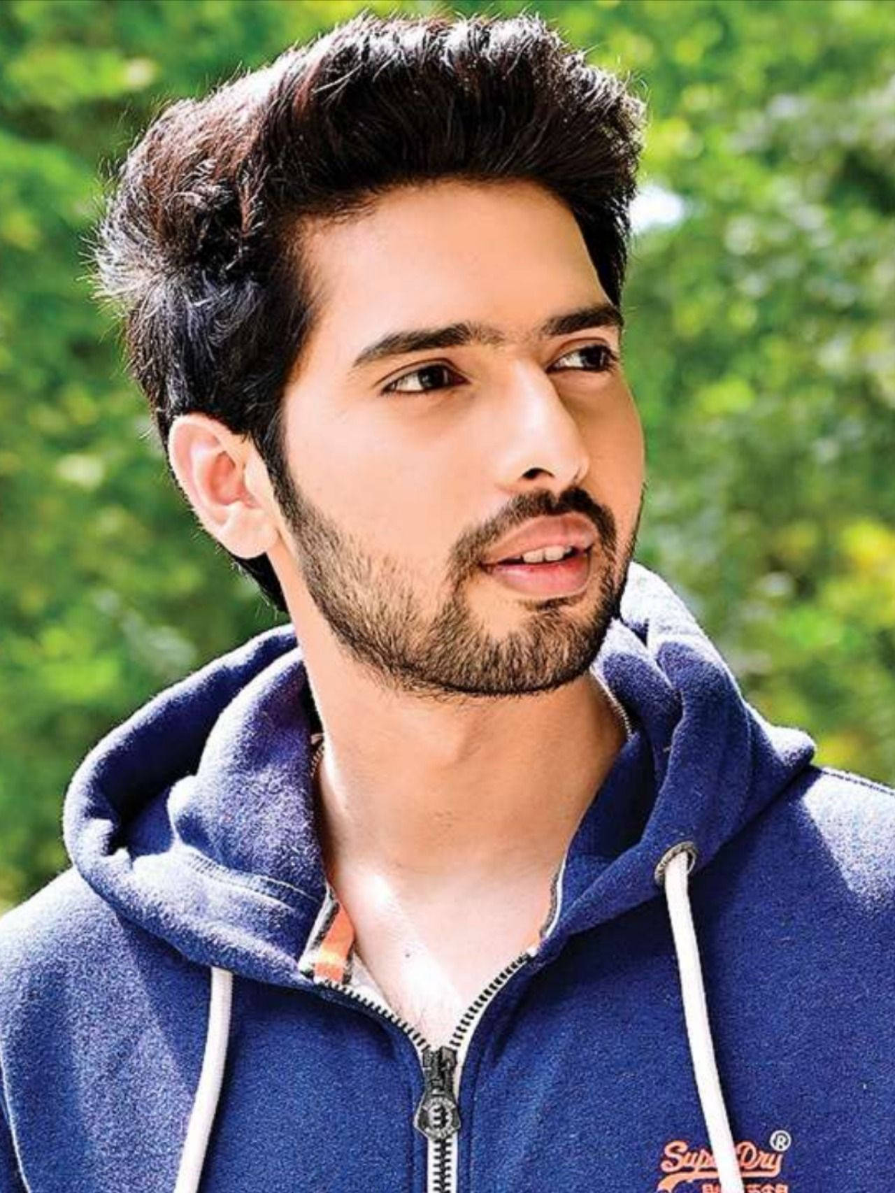 Armaan Malik, hoodie jacket, blue zip-up hoodie, HD Phone Wallpaper