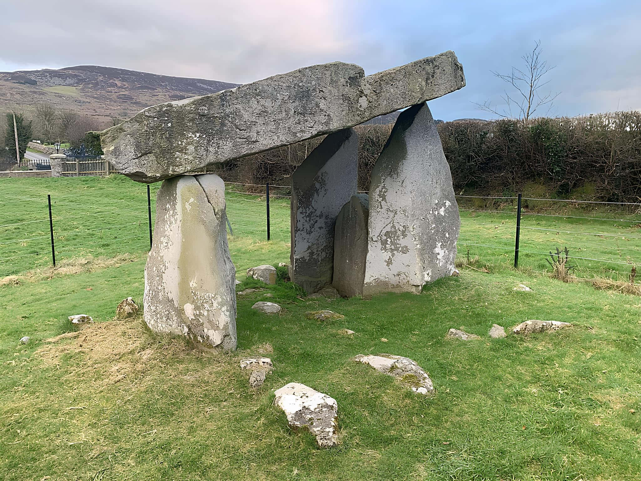 Armagh, megalithic dolmen, grassy field, Full HD Desktop Wallpaper