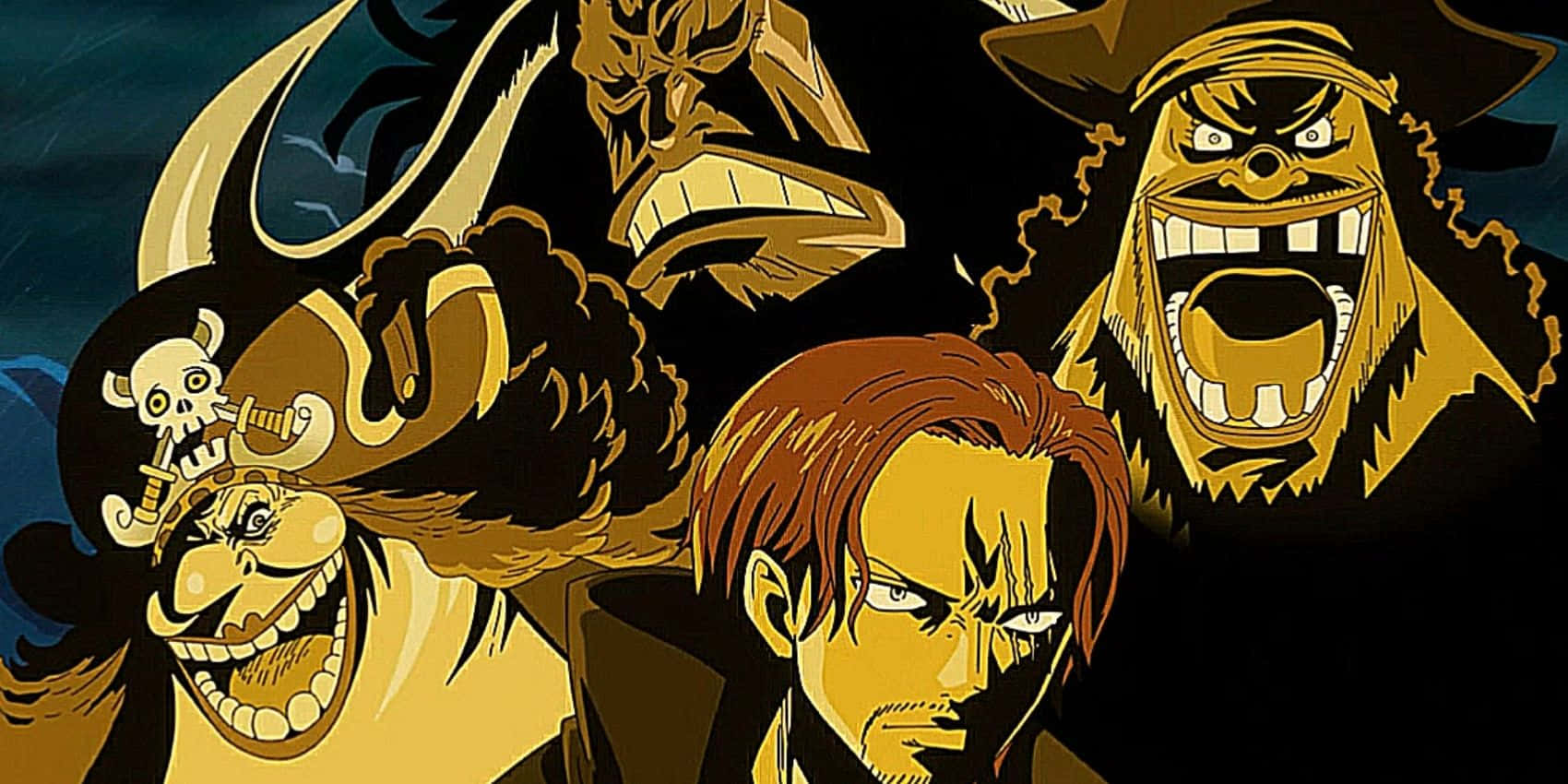 Armament Haki, anime characters, exaggerated expressions, HD Desktop Wallpaper