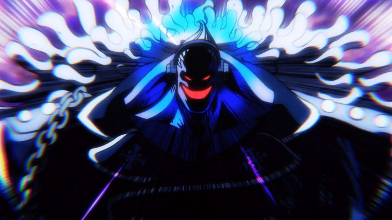 Armament Haki, glowing red eyes, blue energy bursts, HD Desktop Wallpaper