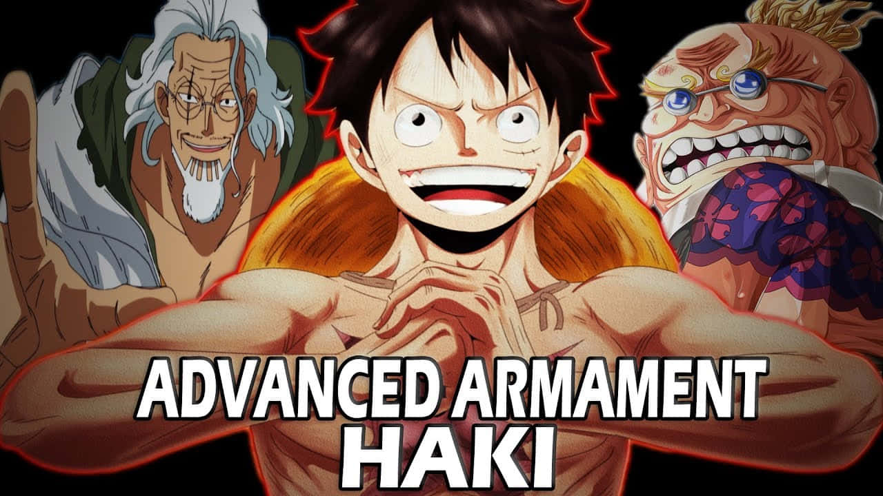 Armament Haki, glowing red aura, central figure, HD Desktop Wallpaper