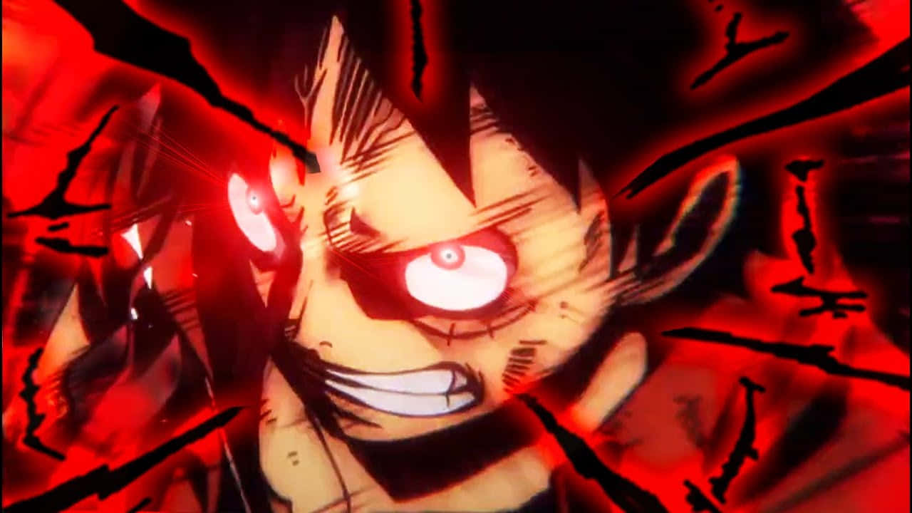 Armament Haki, glowing red eyes, fierce grin, HD Desktop Wallpaper