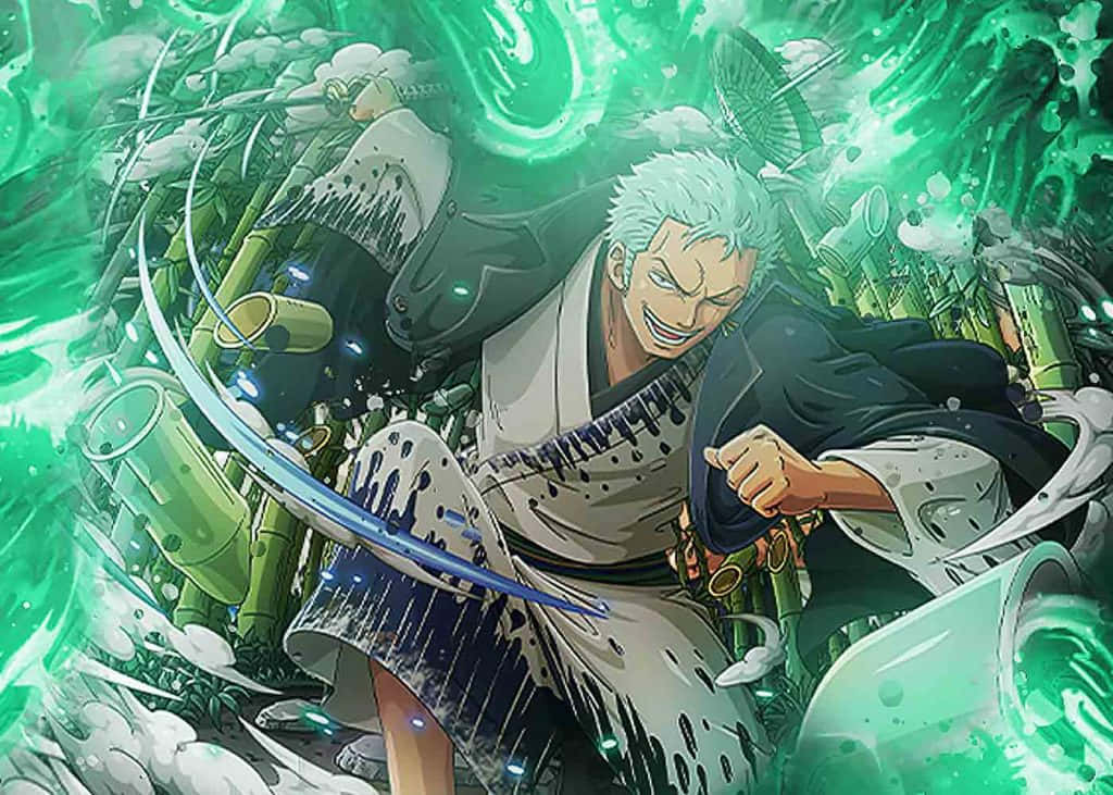 Armament Haki, white hair, glowing sword, SD Desktop Wallpaper