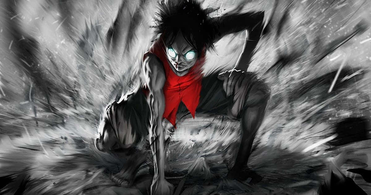 Armament Haki, muscular anime character, glowing eyes, SD Desktop Wallpaper