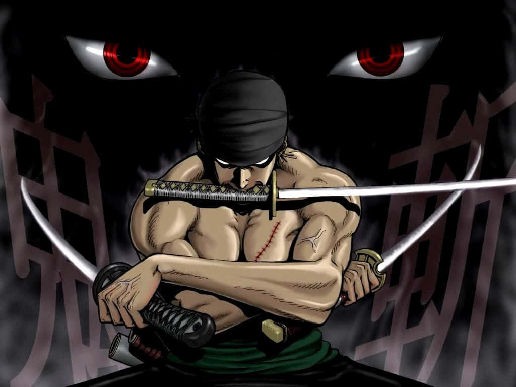 Armament Haki, blind swordsman, two blades, SD Desktop Wallpaper