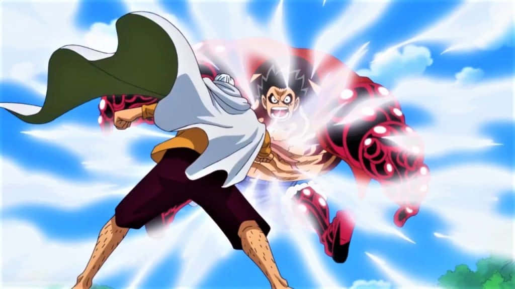 Armament Haki, red glowing armor, white cape, SD Desktop Wallpaper