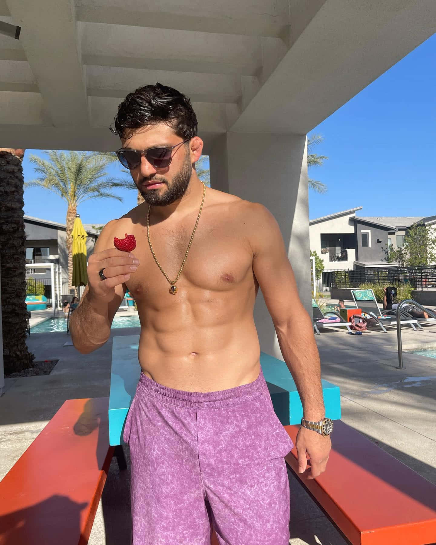 Arman Tsarukyan, strawberry, sunglasses, HD Phone Wallpaper