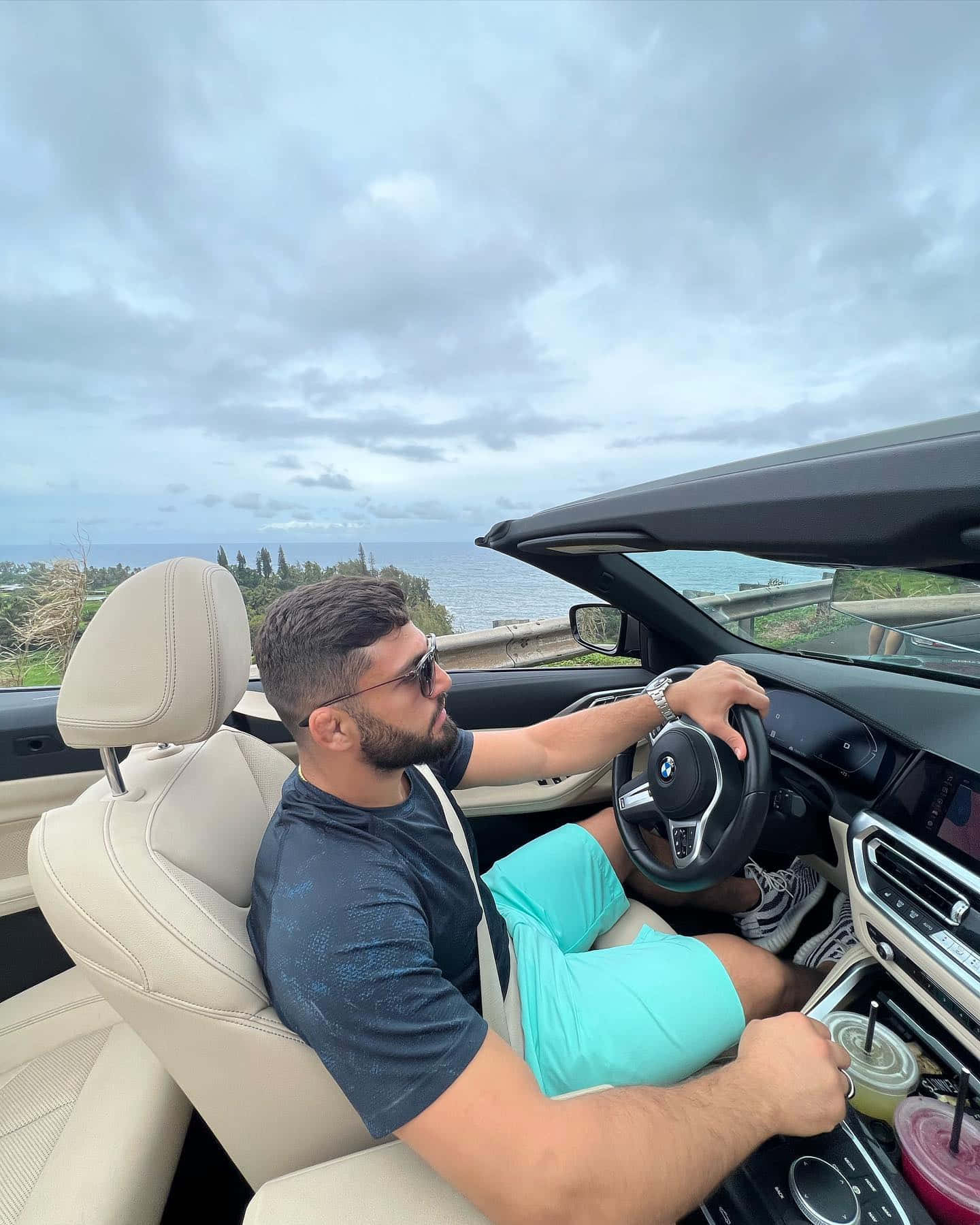 Arman Tsarukyan, convertible, coastal road, HD Phone Wallpaper