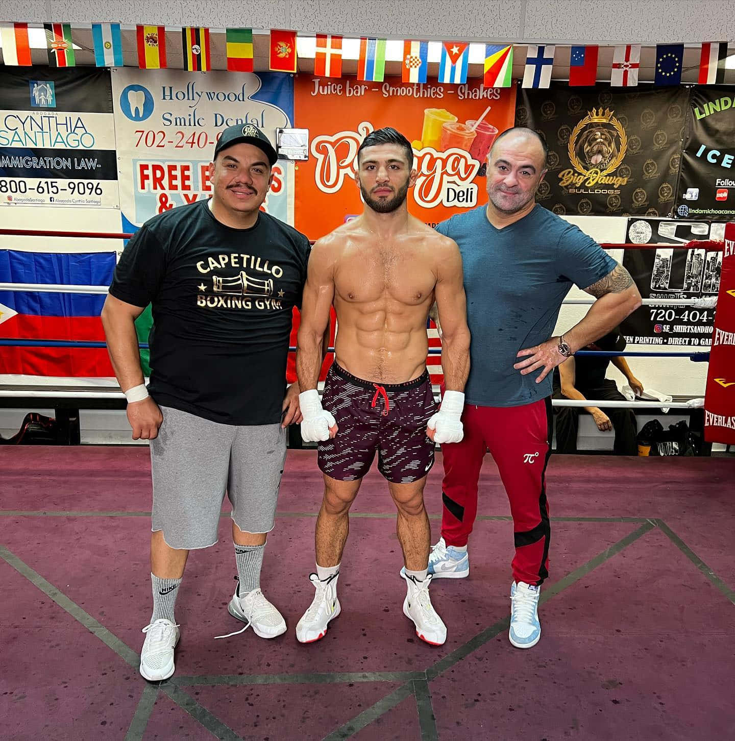 Arman Tsarukyan, boxing ring, flags, HD Phone Wallpaper