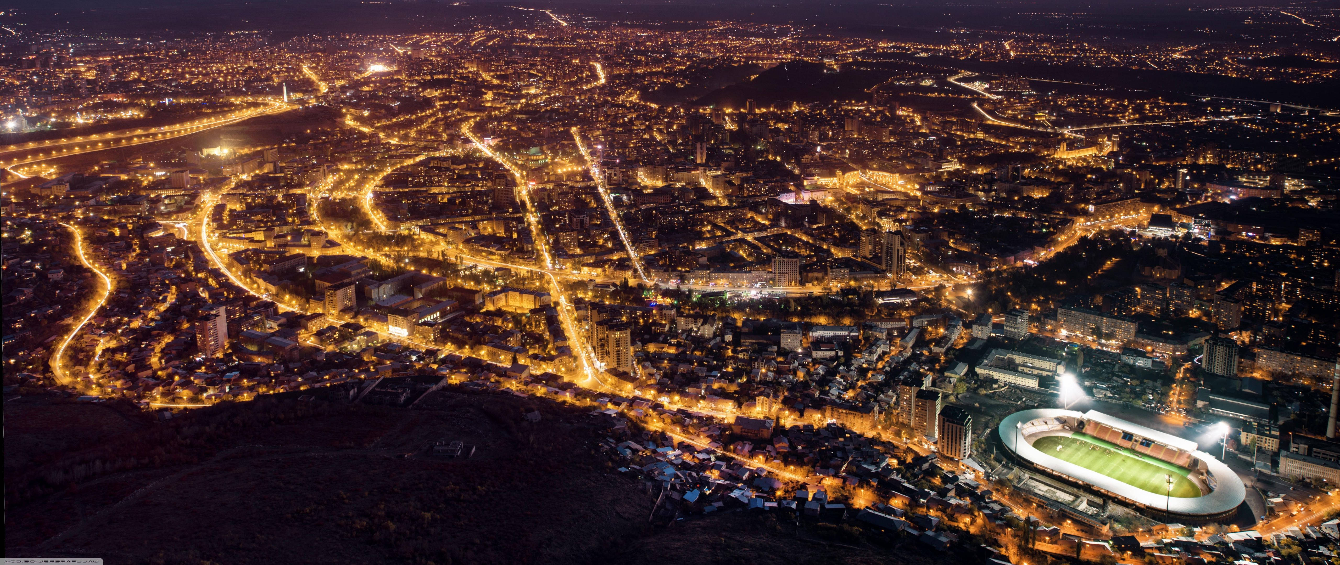 Armenia, city, night, 5K Desktop Wallpaper