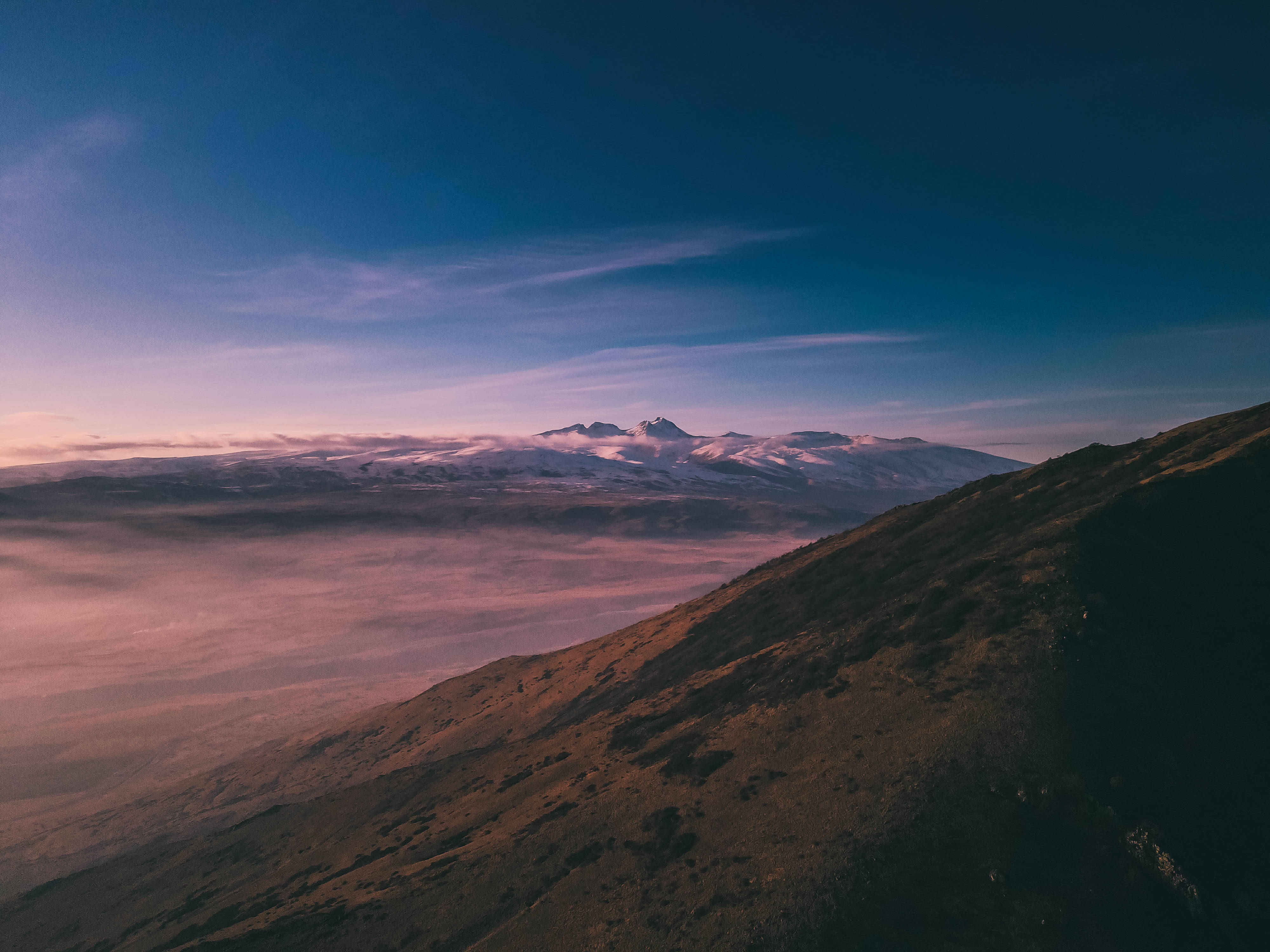 Armenian, mountain range, pinkish clouds, 4K Desktop Wallpaper