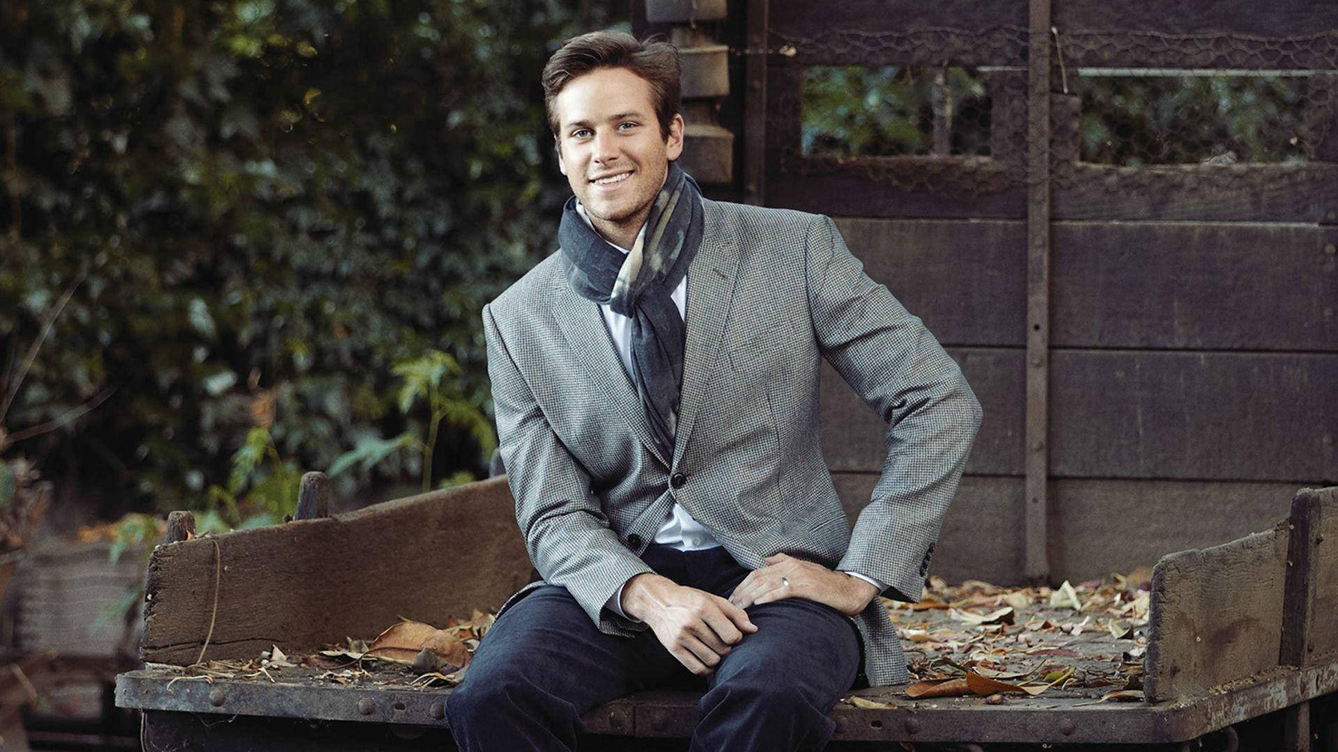 Armie Hammer, Wagon, gray suit, Full HD Desktop Wallpaper