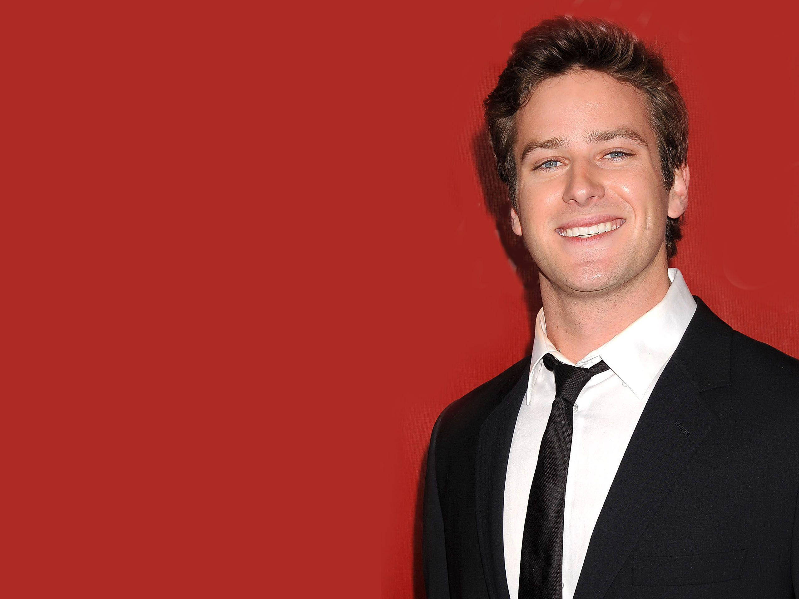 Armie Hammer, black suit, tie, 2K Desktop Wallpaper