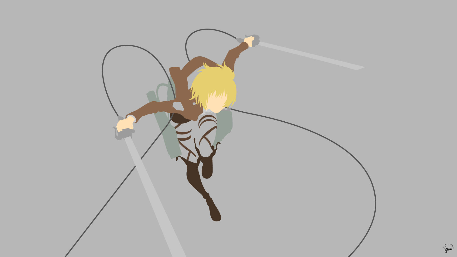 Armin Arlert, grappling hook, sword, Full HD Desktop Wallpaper
