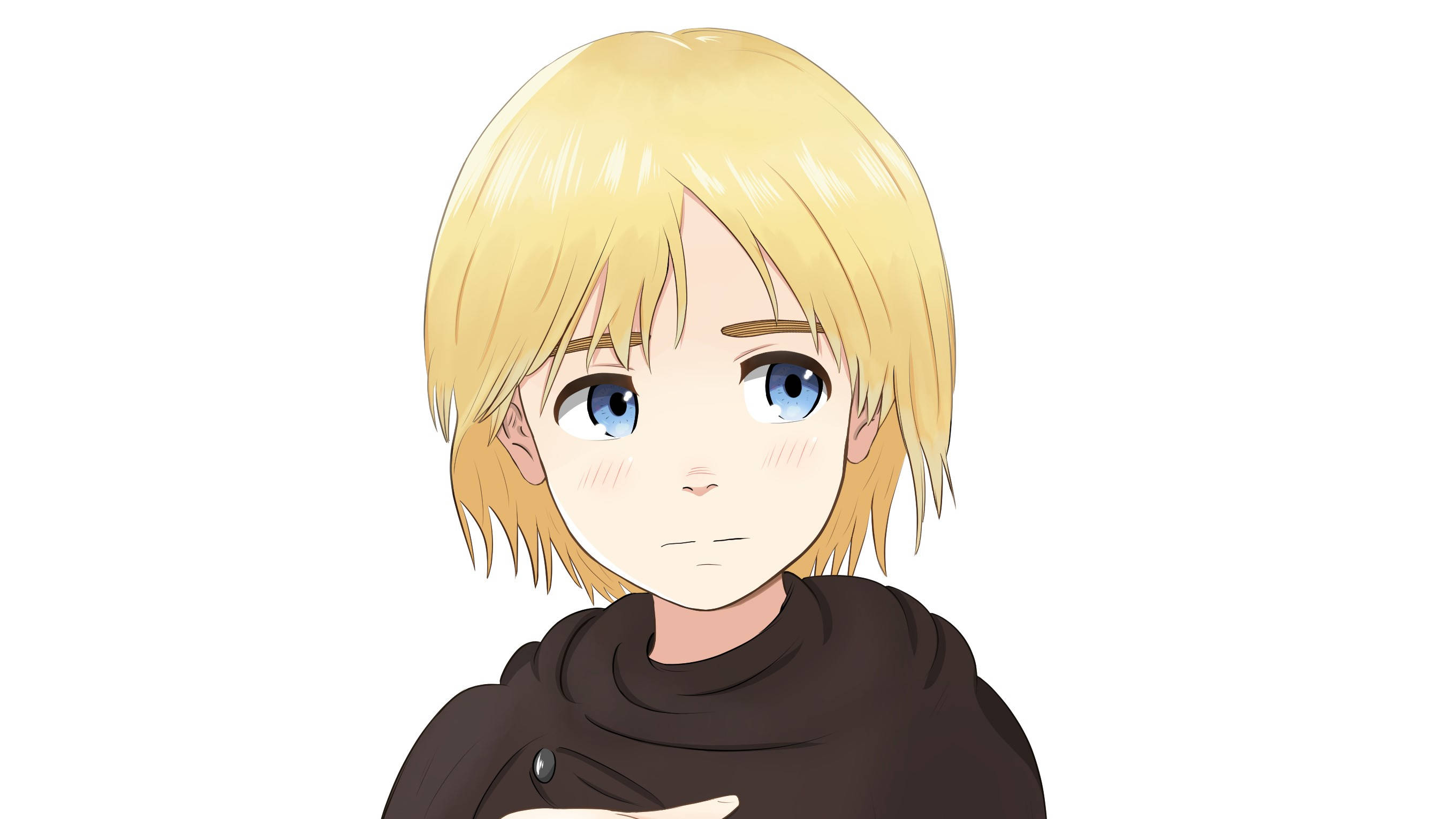 Armin Arlert, blonde hair, blue eyes, 2K Desktop Wallpaper