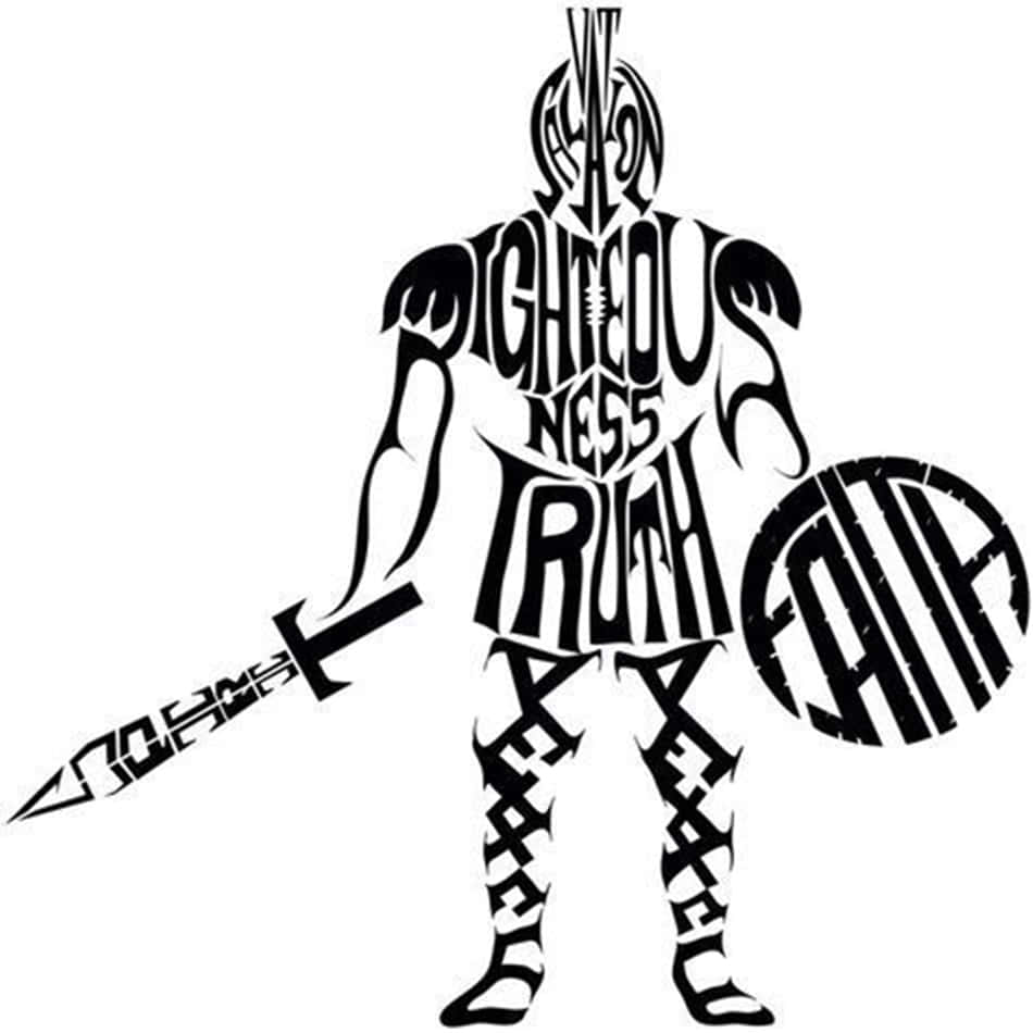 Armor Of God, black and white, stylized knight silhouette, SD Desktop Wallpaper