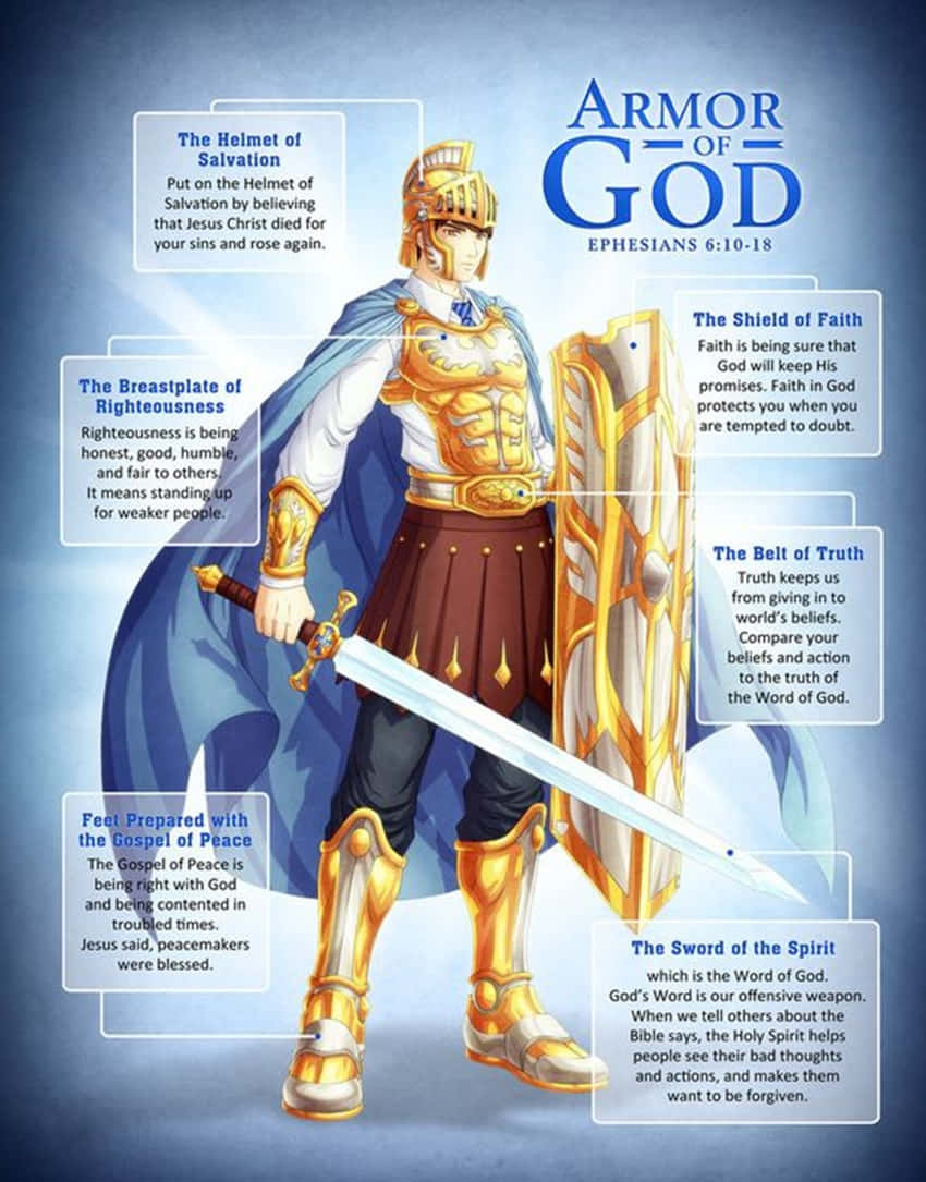 Armor Of God, golden-armored anime warrior, sword, SD Phone Wallpaper