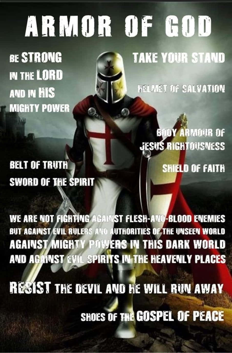 Armor Of God, white armor, red cross, HD Phone Wallpaper