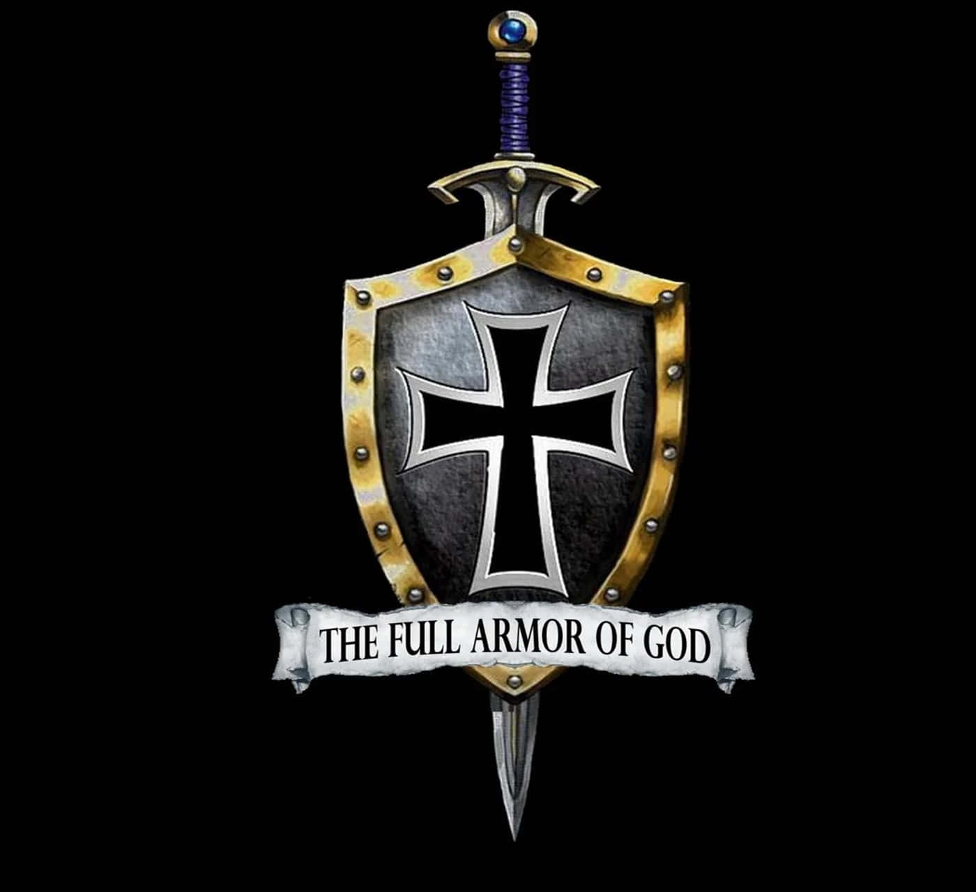 Armor Of God, silver cross, banner, HD Desktop Wallpaper