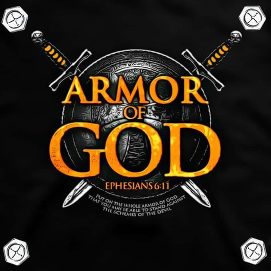 ARMOR OF GOD, black background, hexagonal symbols, SD Desktop Wallpaper