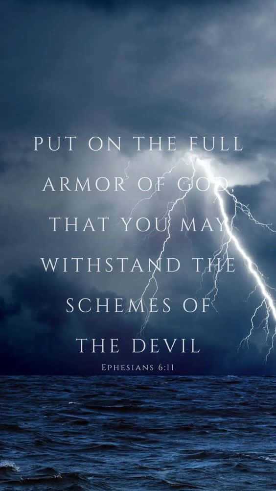 full armor of God, Ephesians 6:11, lightning bolt, SD Phone Wallpaper
