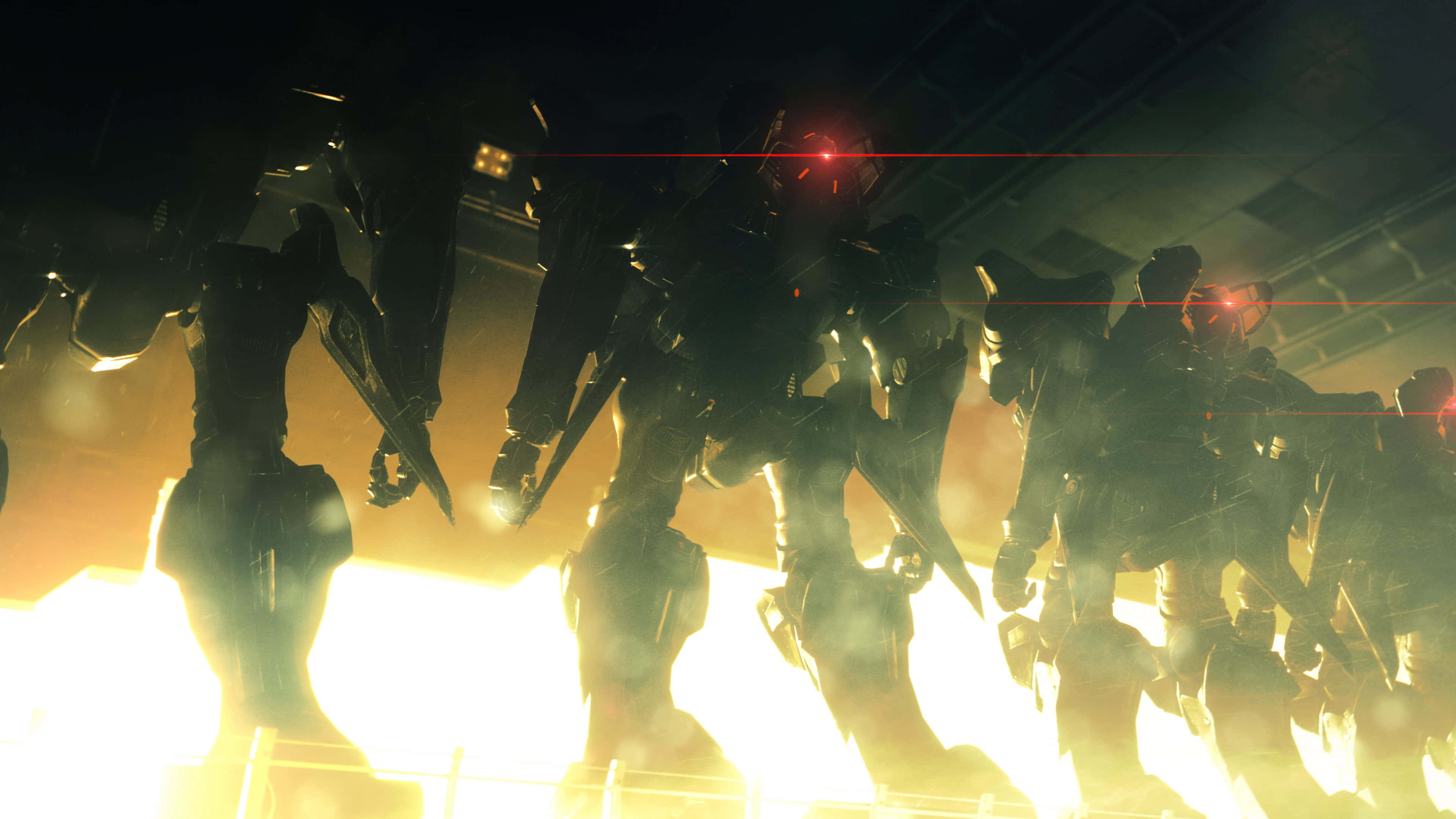 Armored Core 6, mechs, fiery glow, 4K Desktop Wallpaper