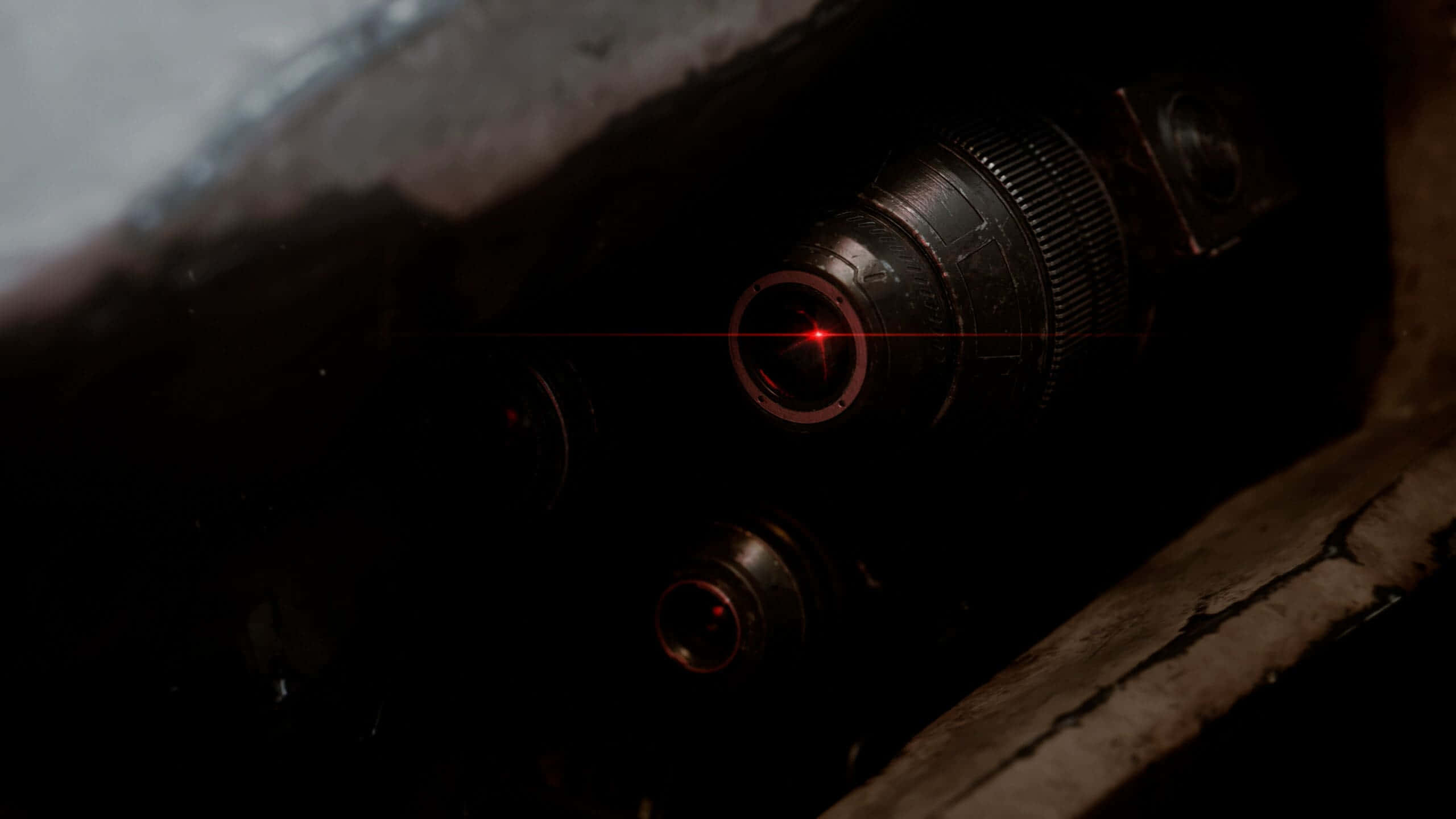 Armored Core 6, mech scope view, red laser beam, 2K Desktop Wallpaper