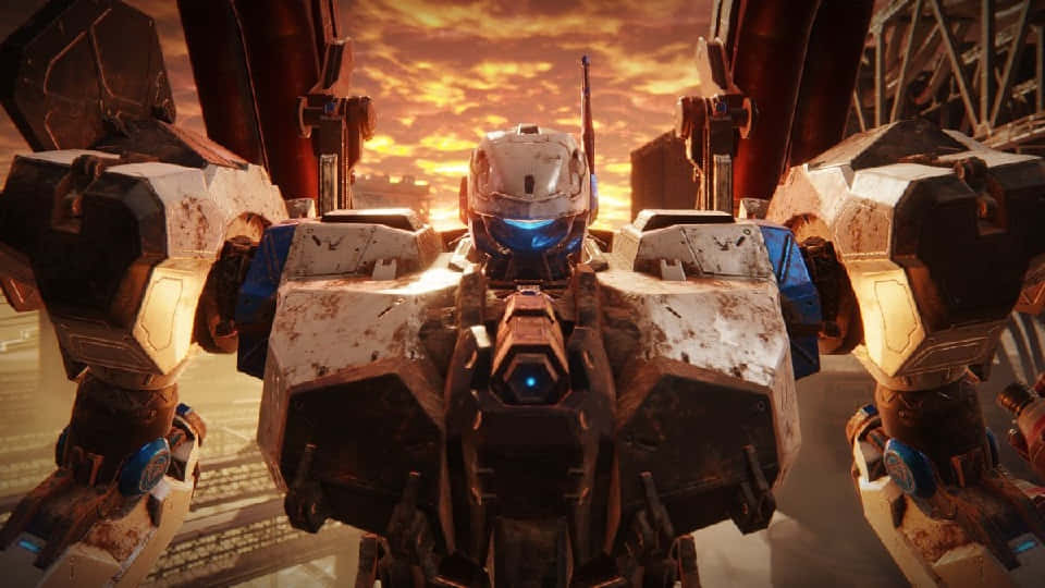 Armored Core, mech, sunset, SD Desktop Wallpaper