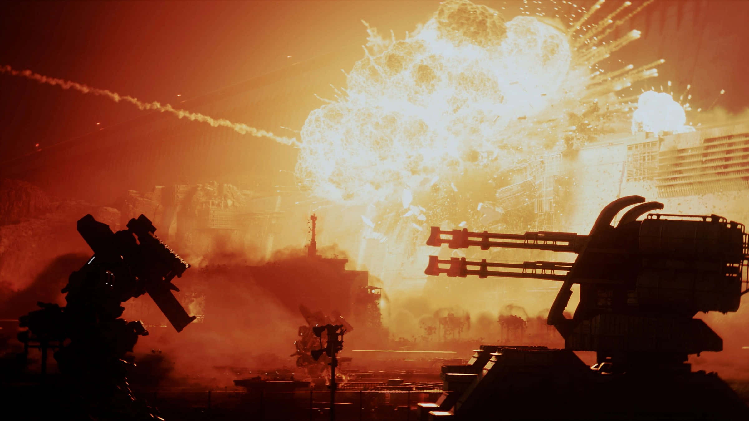 Armored Core 6, fierce battle, explosion, Full HD Desktop Wallpaper