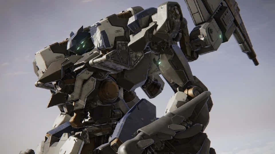 Armored Core, mech, glowing green eyes, SD Desktop Wallpaper