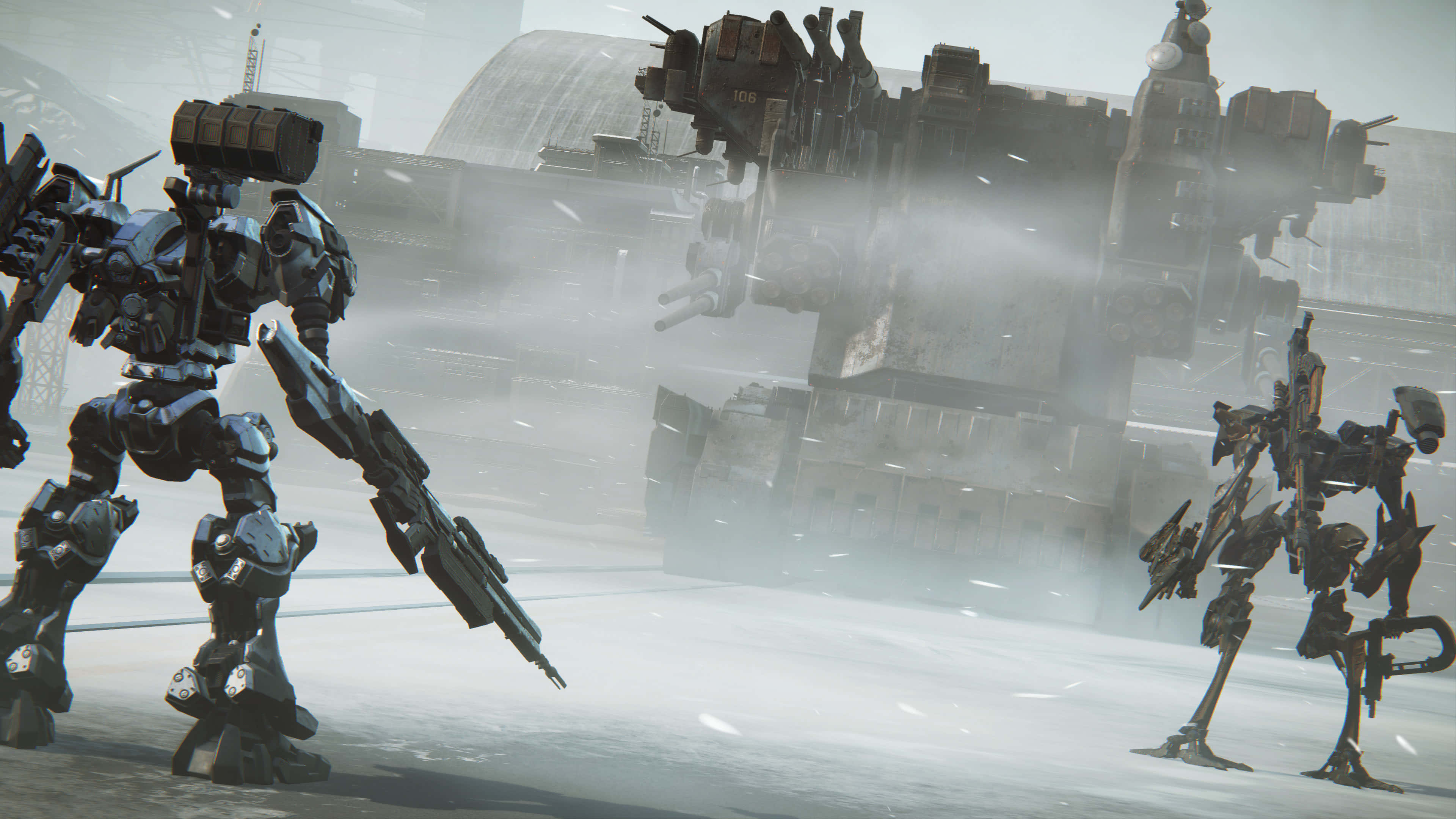 Armored Core 6, mechs, snowy industrial wasteland, 4K Desktop Wallpaper
