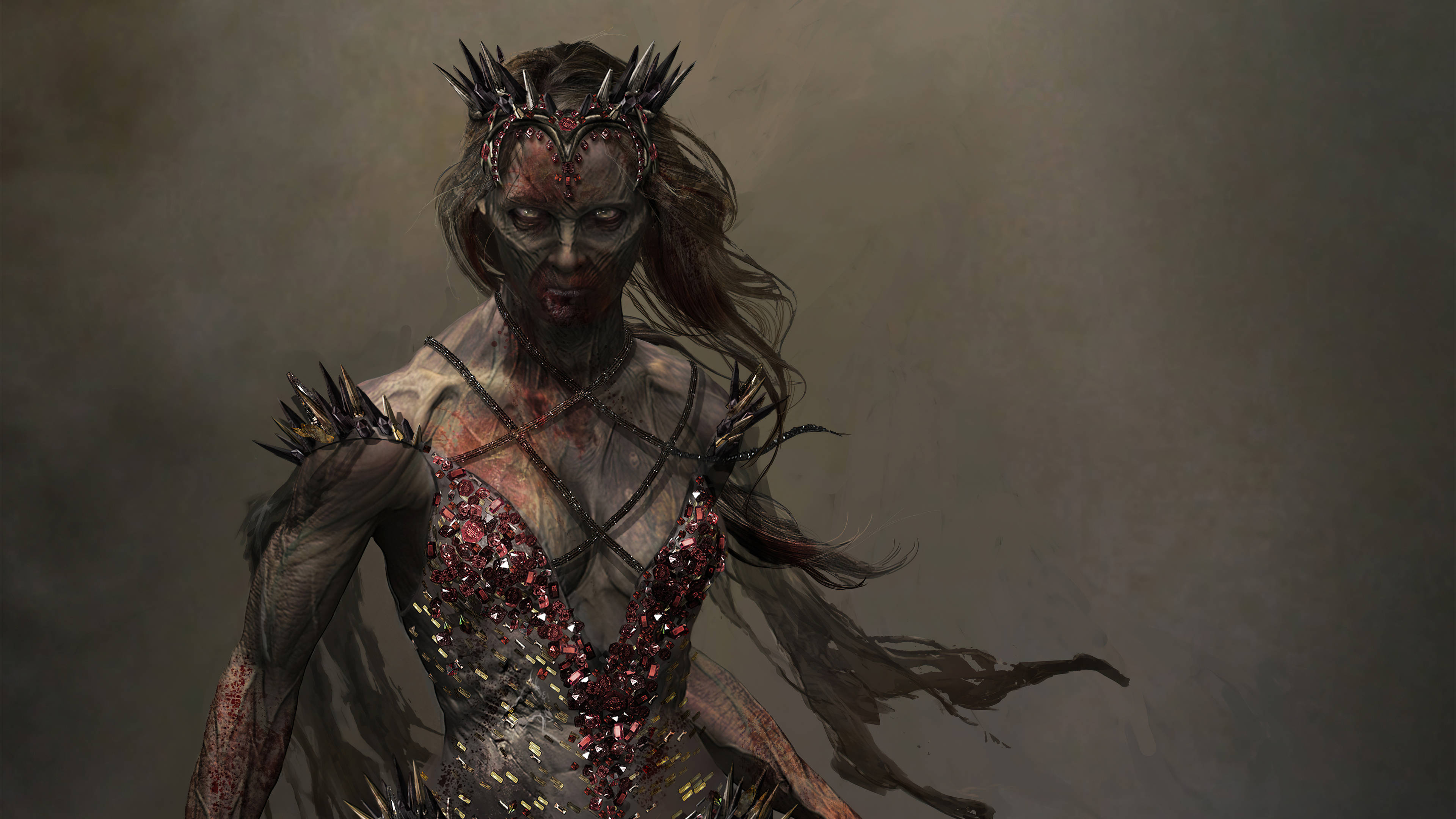 Army of the dead, demonic woman, spiked crown, 4K Desktop Wallpaper