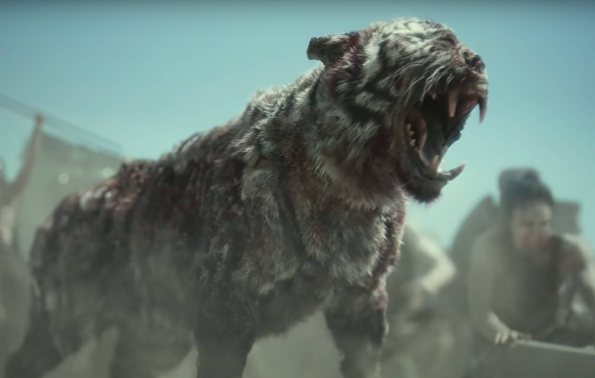 Army of the dead, roaring tiger, bloodied fur, Full HD Desktop Wallpaper