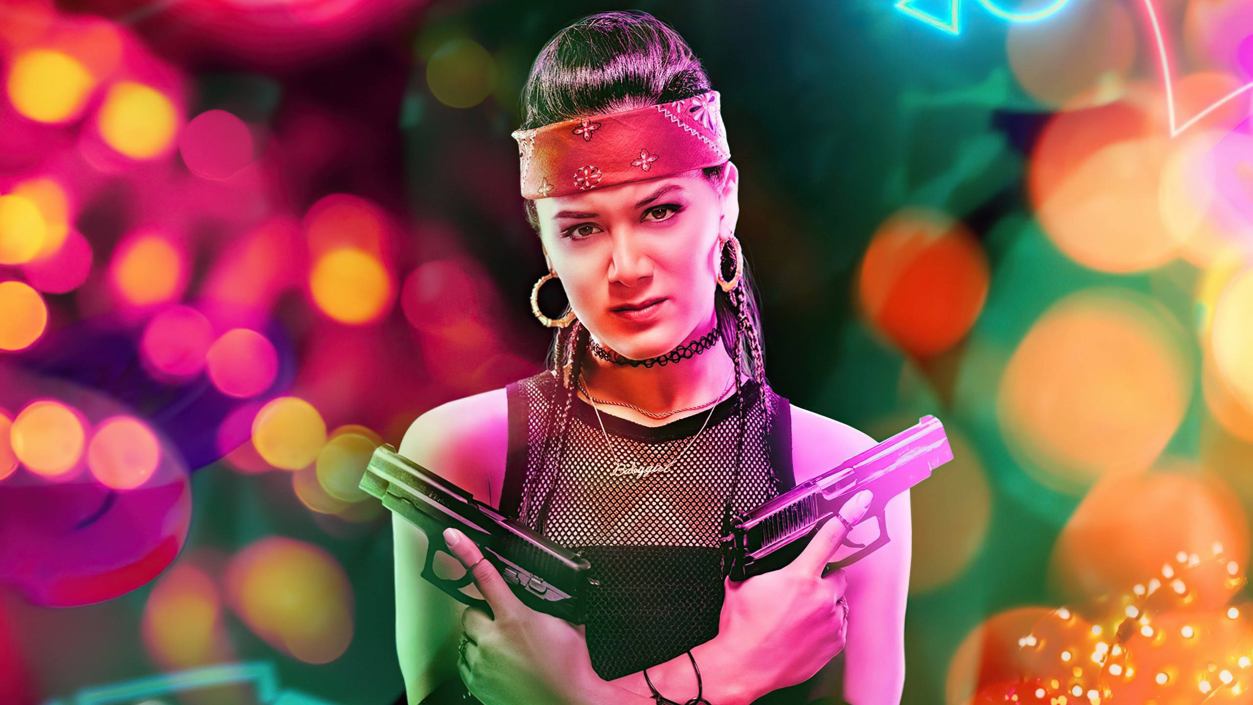 Army of the Dead, chambers, neon bokeh background, 2K Desktop Wallpaper