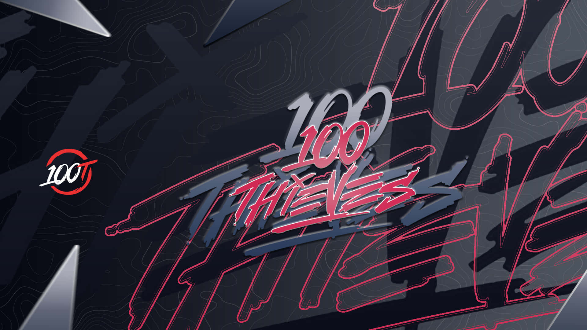 100 Thieves, red, gray, Full HD Desktop Wallpaper