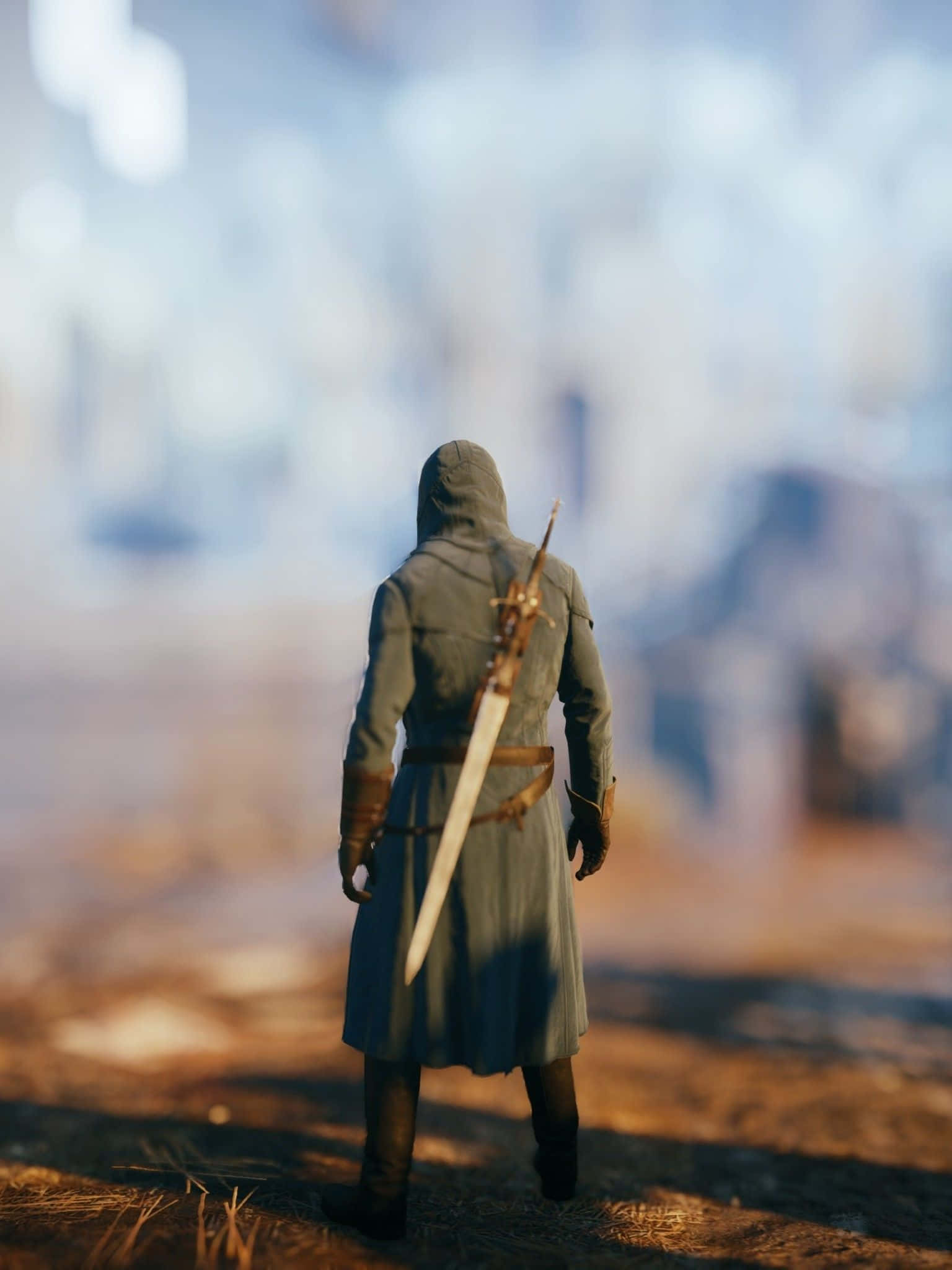 Arno Dorian, sunlit field, snowy mountain range, Full HD Phone Wallpaper