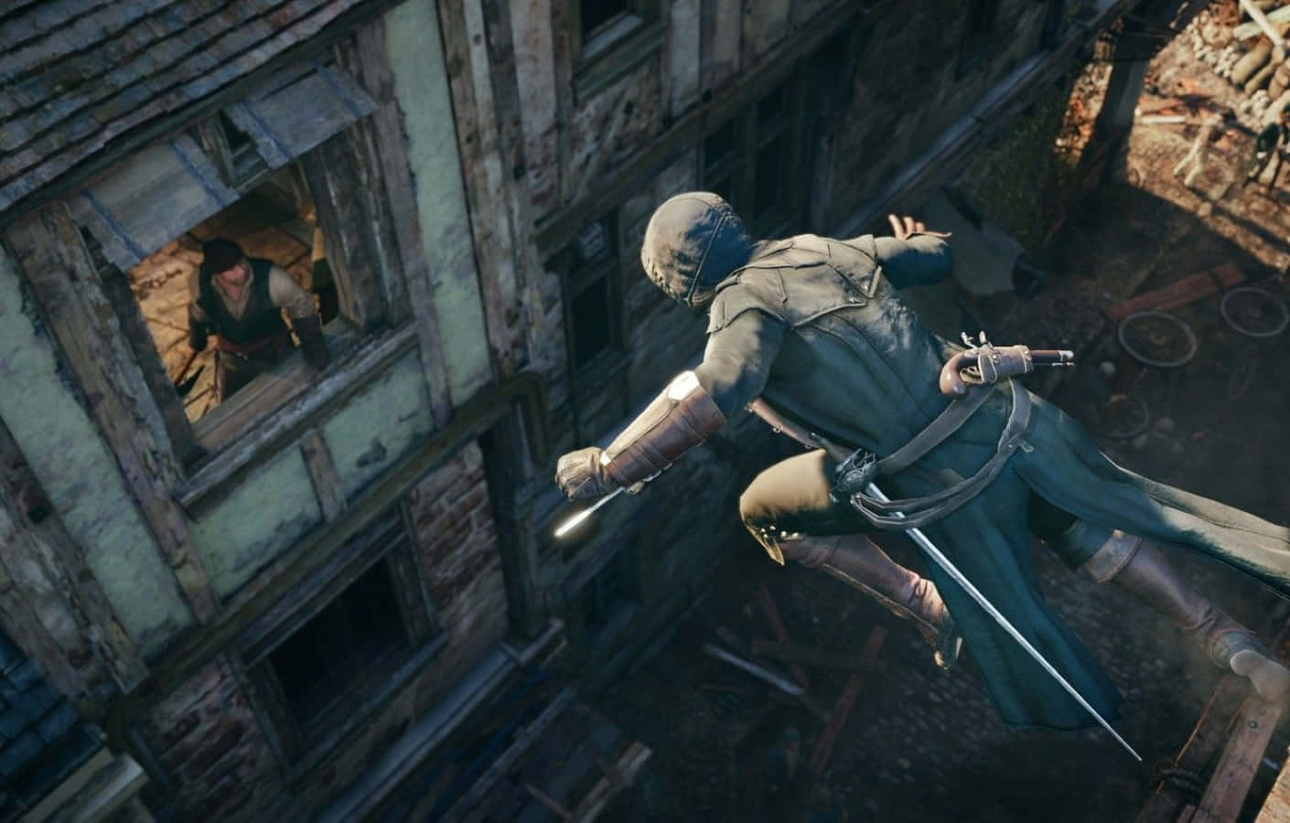Arno Dorian, rooftops of Paris, sunlit medieval town, HD Desktop Wallpaper
