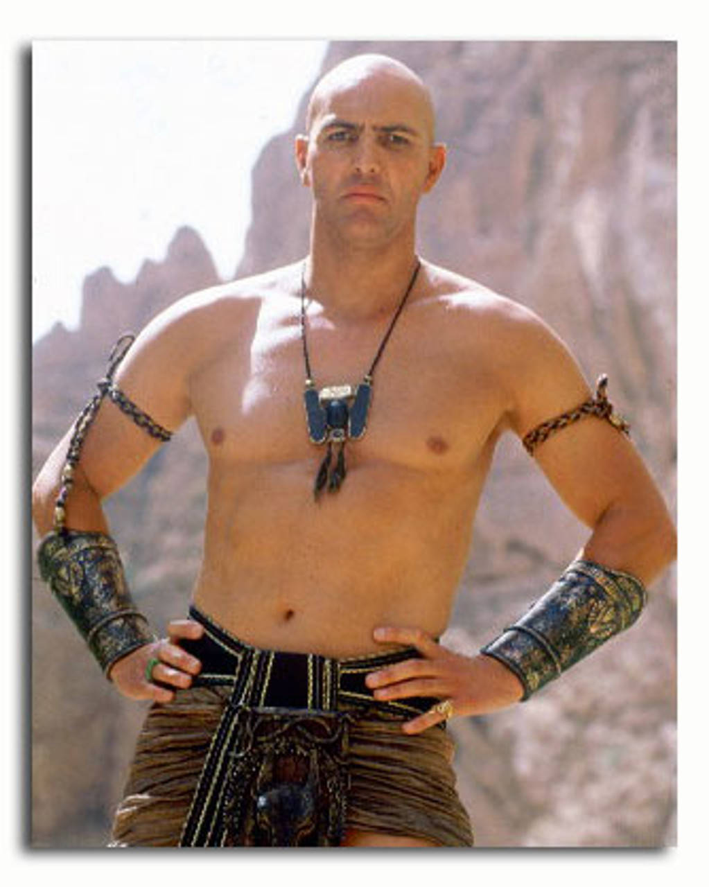 Arnold Vosloo, bald head, tribal armor, HD Phone Wallpaper
