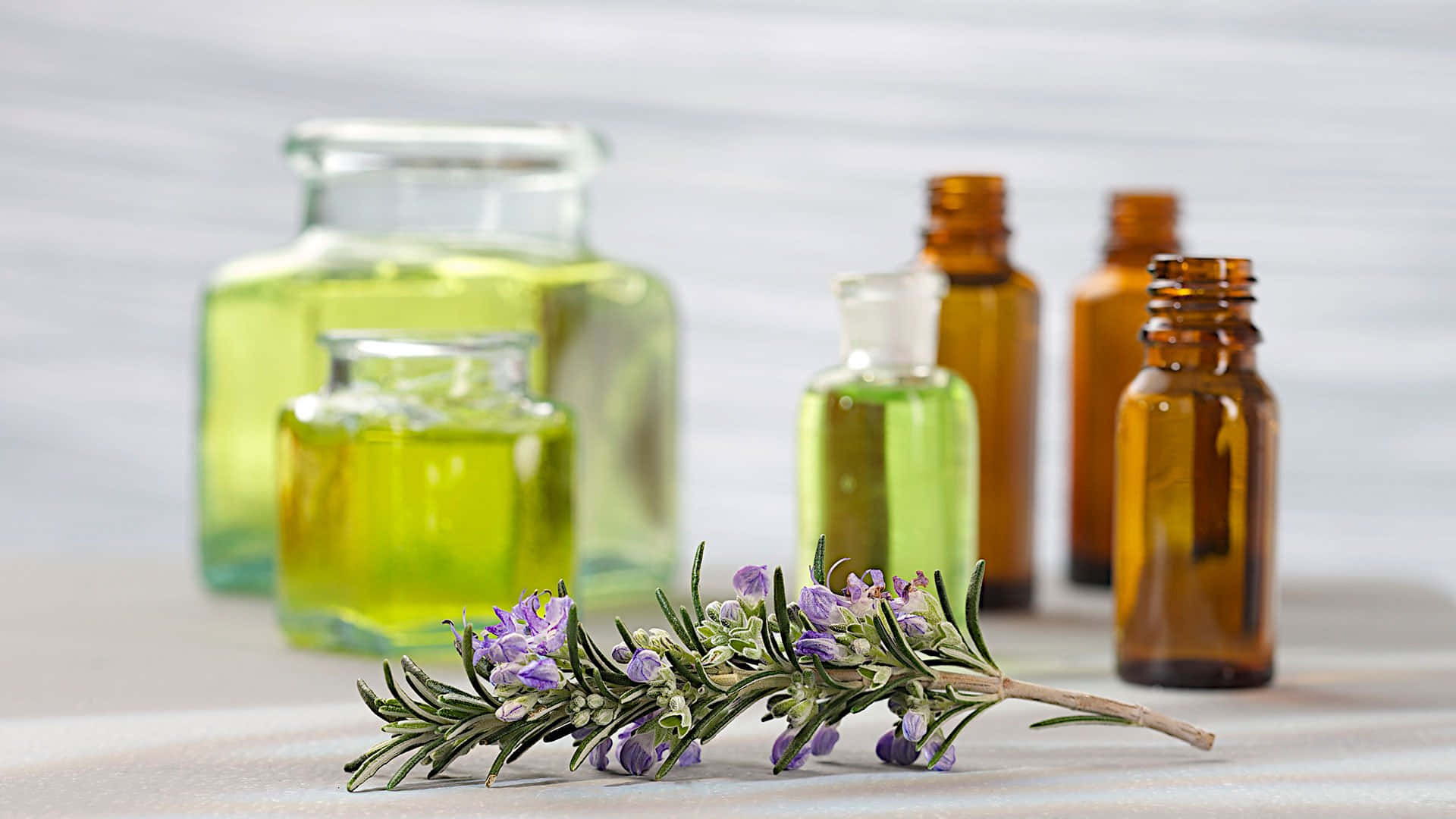 lavender, purple flowers, glass bottles, Full HD Desktop Wallpaper