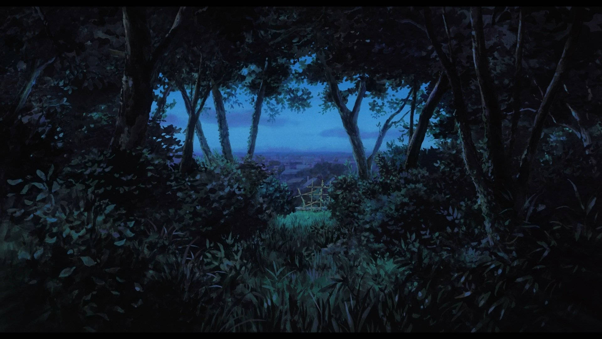 Arrietty, Night Sky, twilight forest, Full HD Desktop Wallpaper