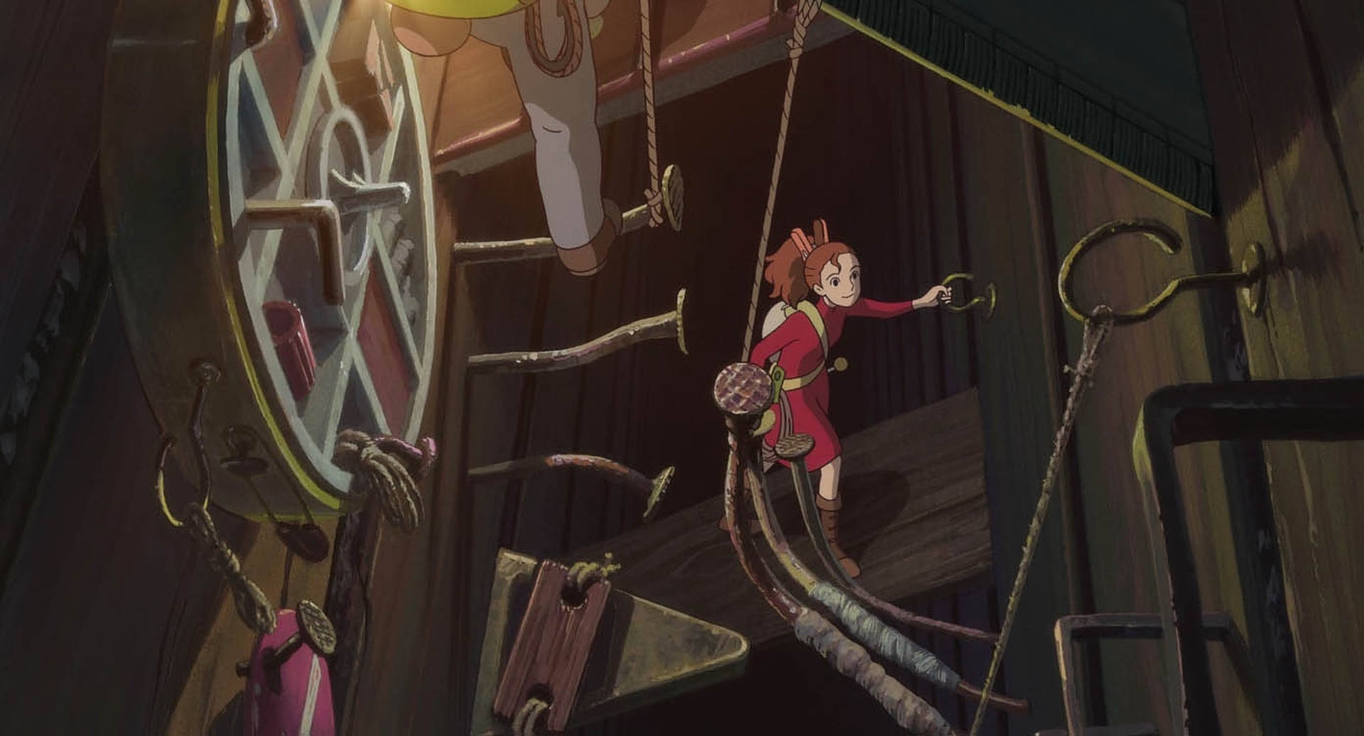 Arrietty, red, dimly lit wooden ship, Full HD Desktop Wallpaper